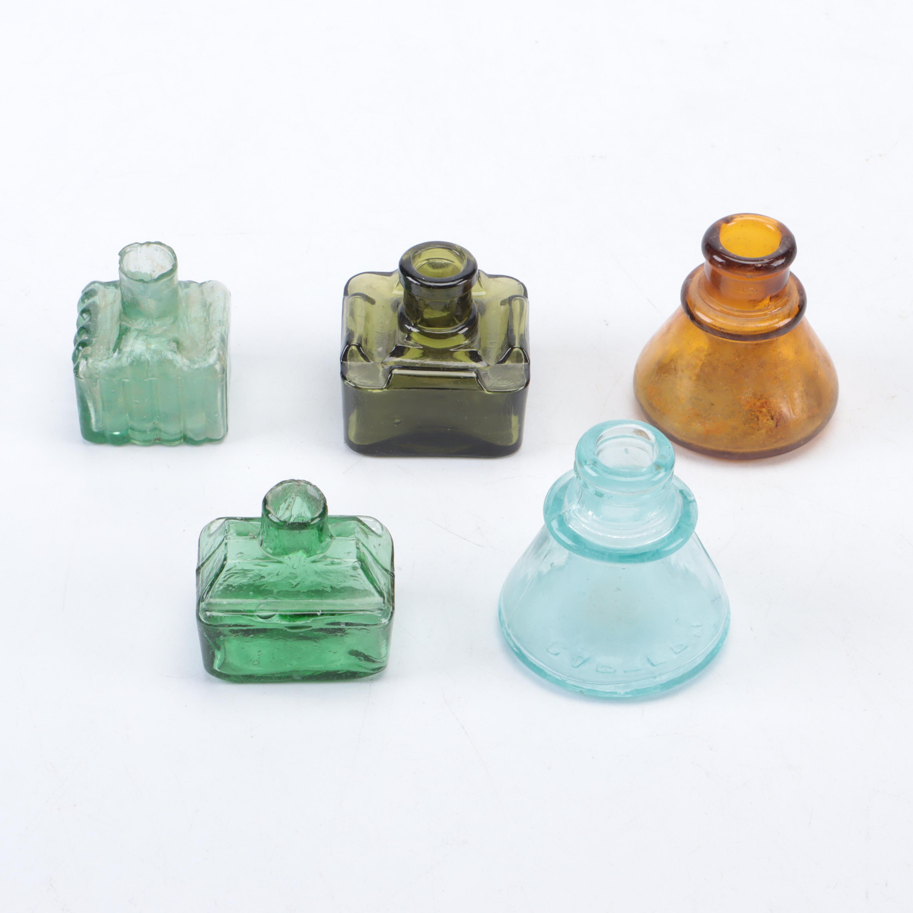 Caw's and Assorted Glass Ink Bottle Collection, Early 20th Century EBTH