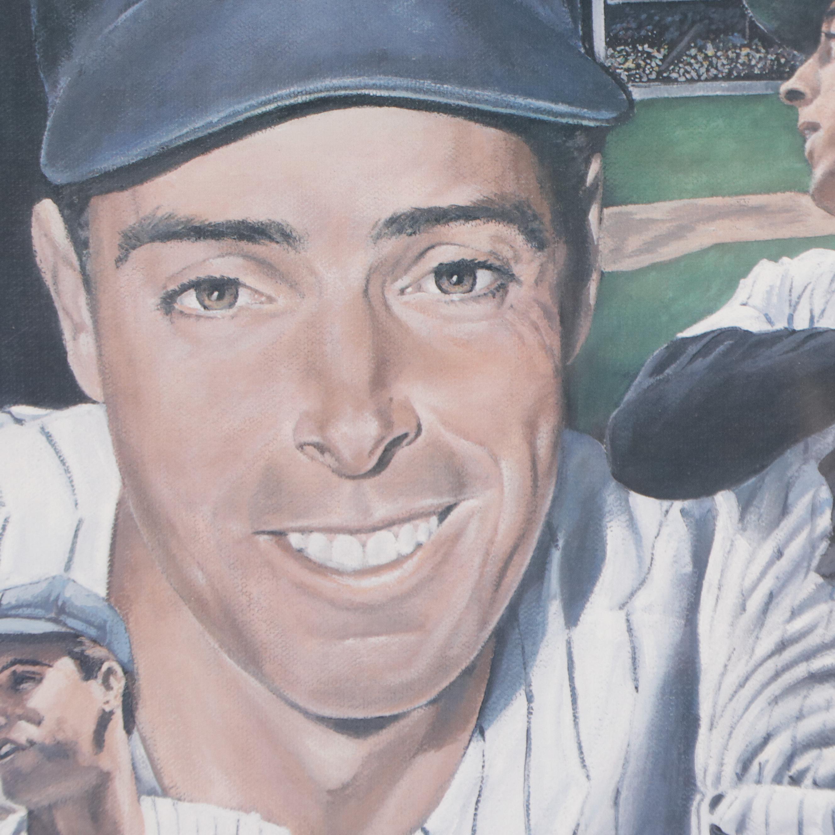 Joe DiMaggio Signed New York Yankees Print in Matted Display