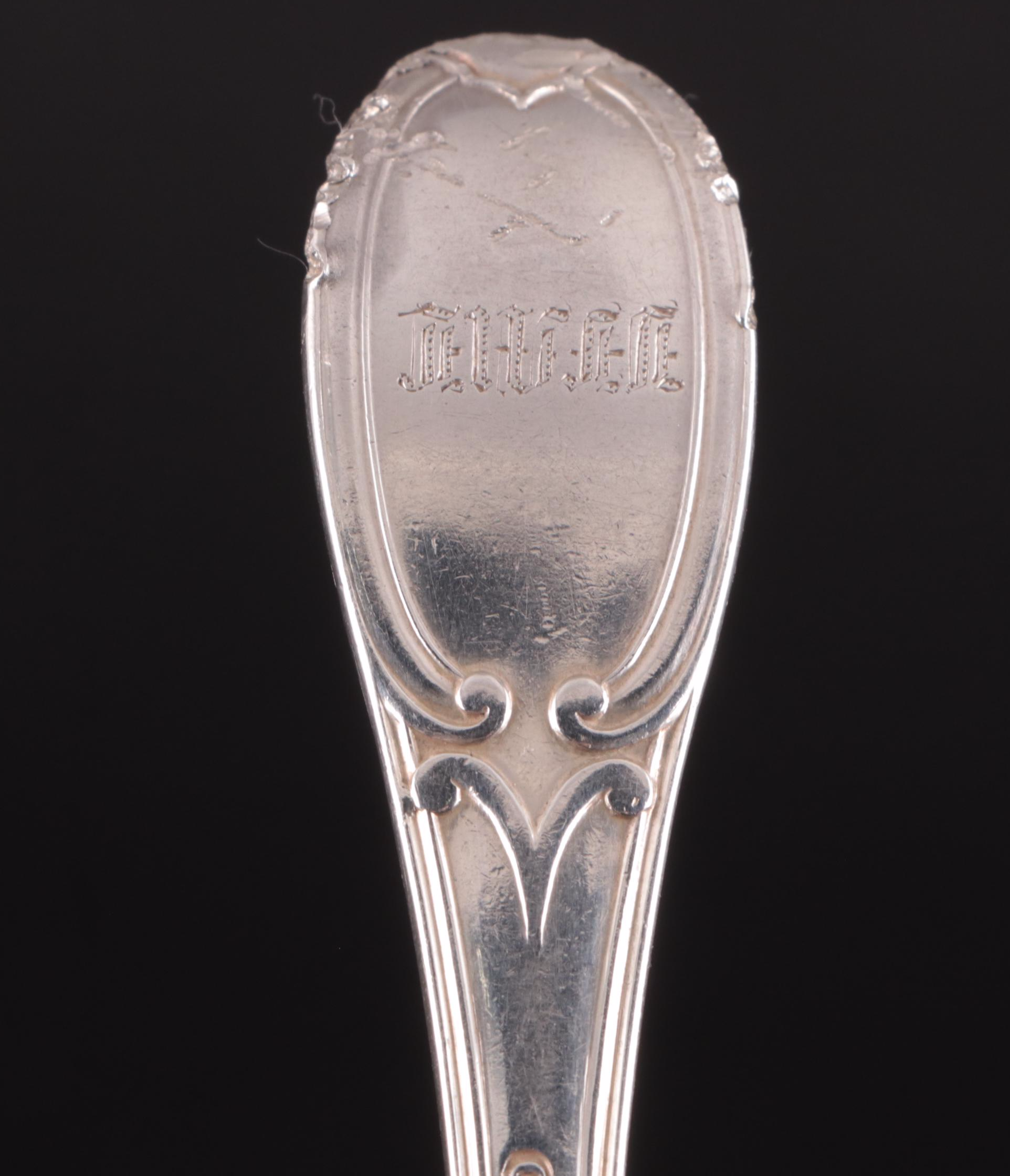 Tortoise Shell and Sterling Silver Thistle Mount Spoon and Others