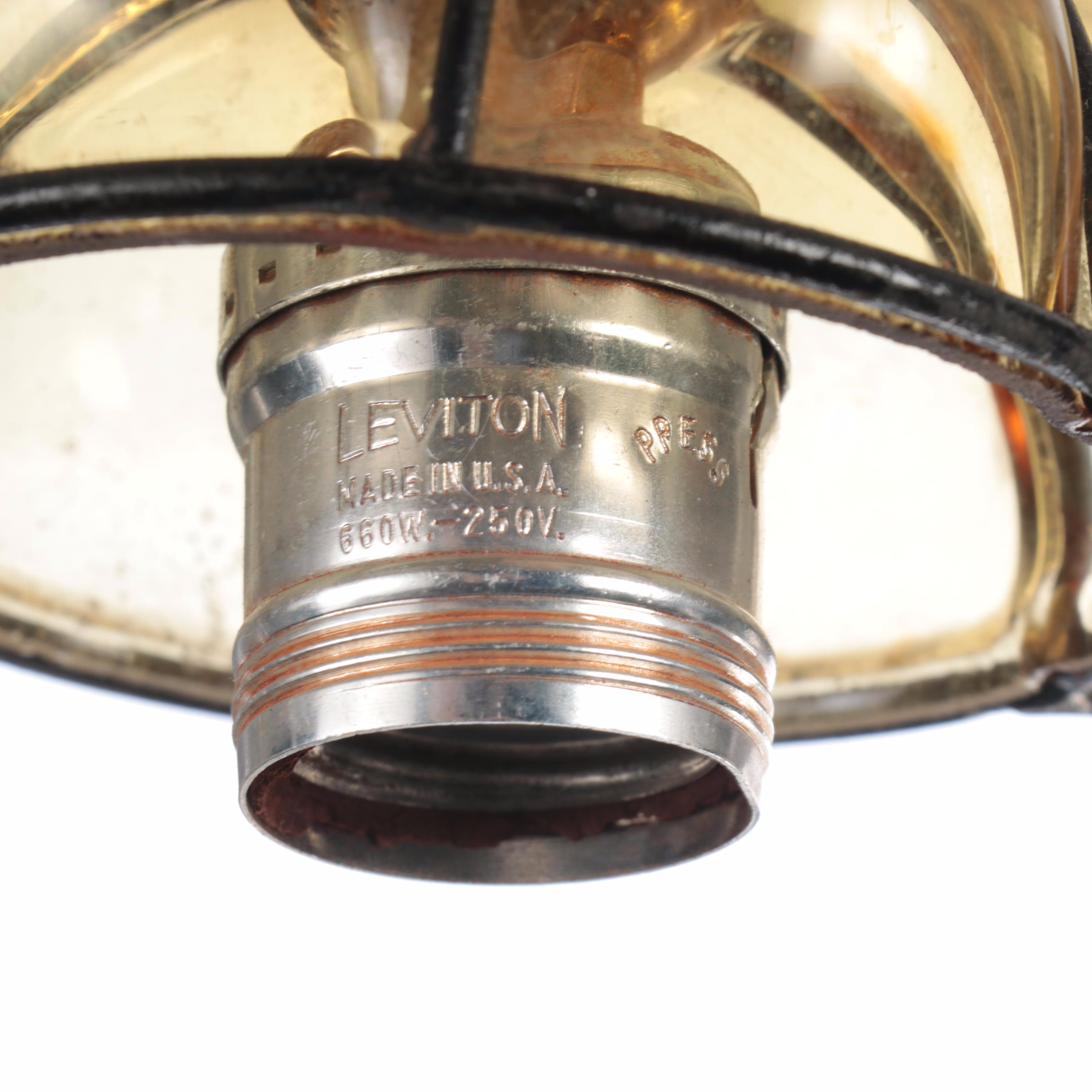 Mexican Amber Bubble Glass Cage Pendant Light, Mid to Late 20th C