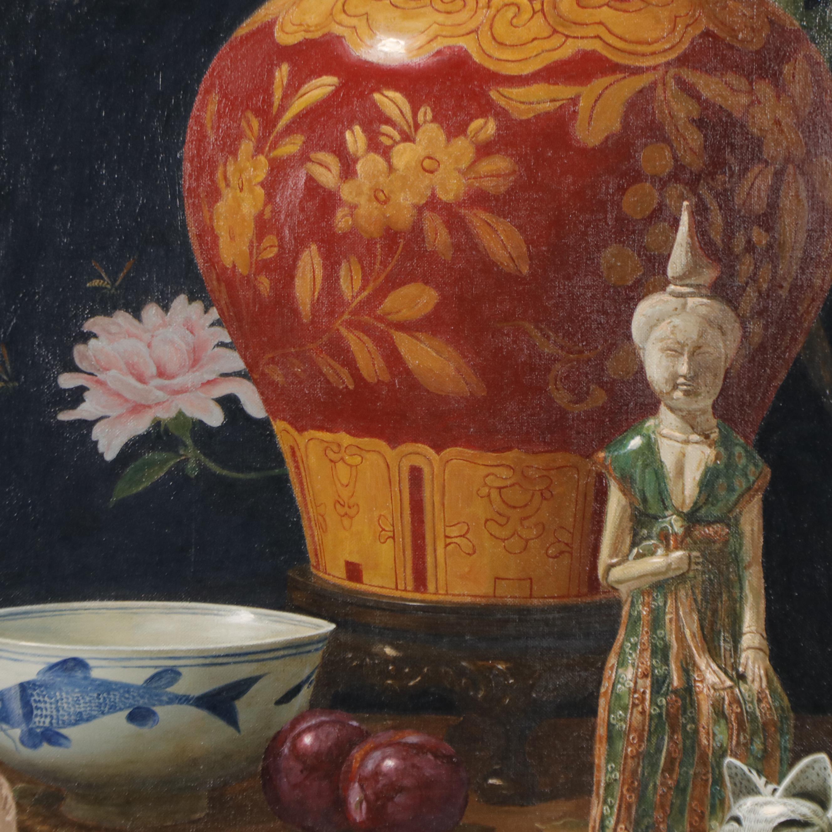 Raphael Ralph Soh Still Life Oil Painting "Chinese Fortune"