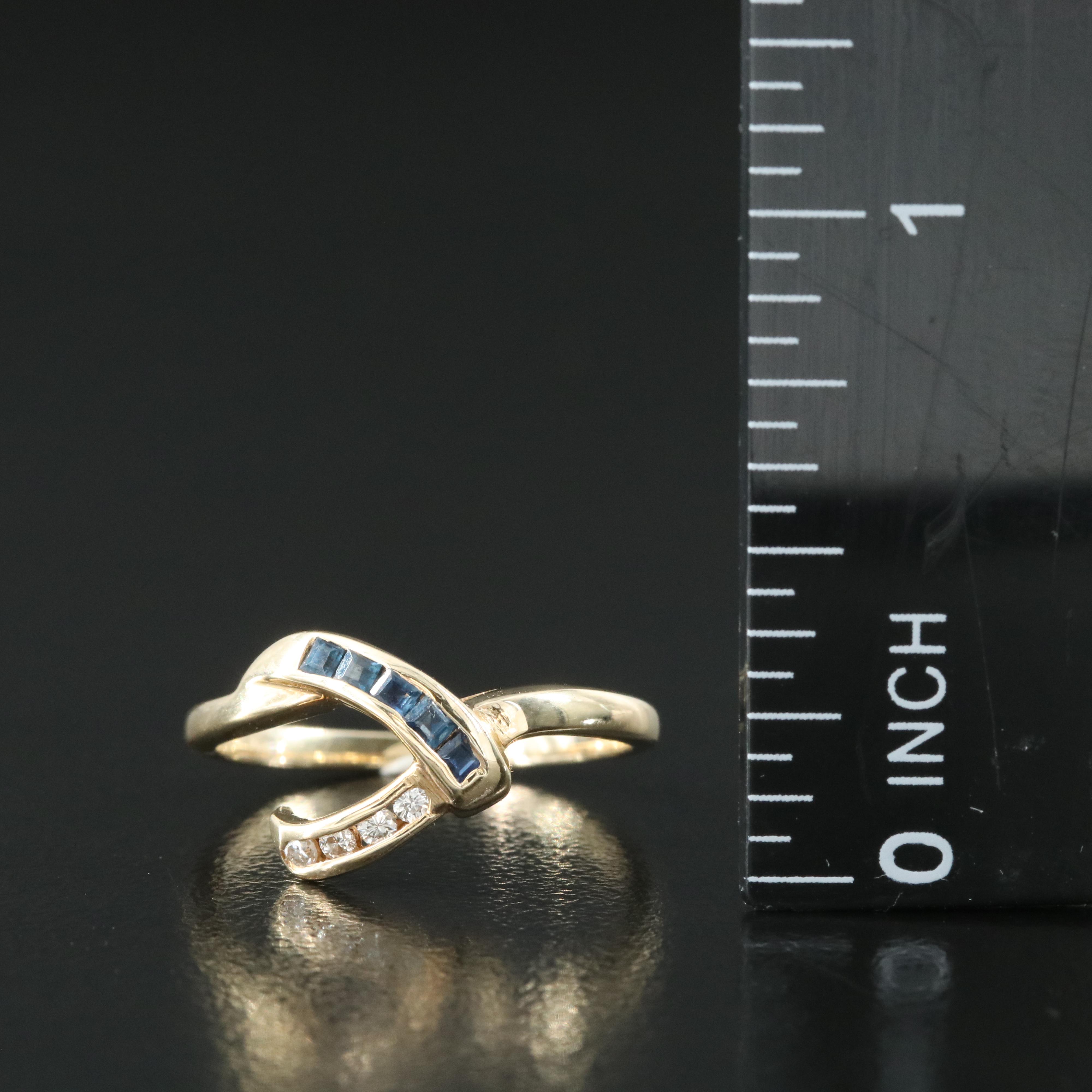 14K Sapphire and Diamond Enhancer Ring