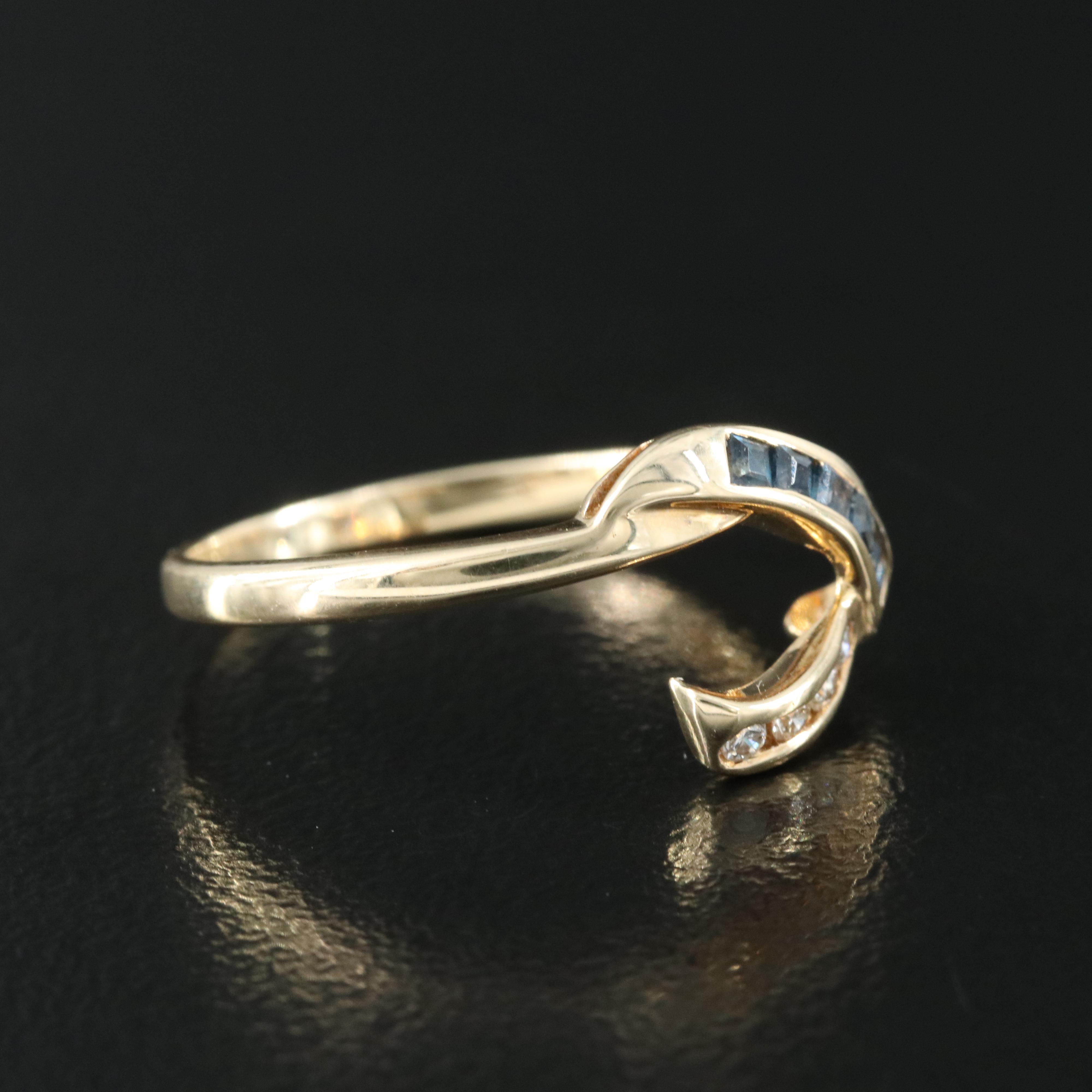 14K Sapphire and Diamond Enhancer Ring