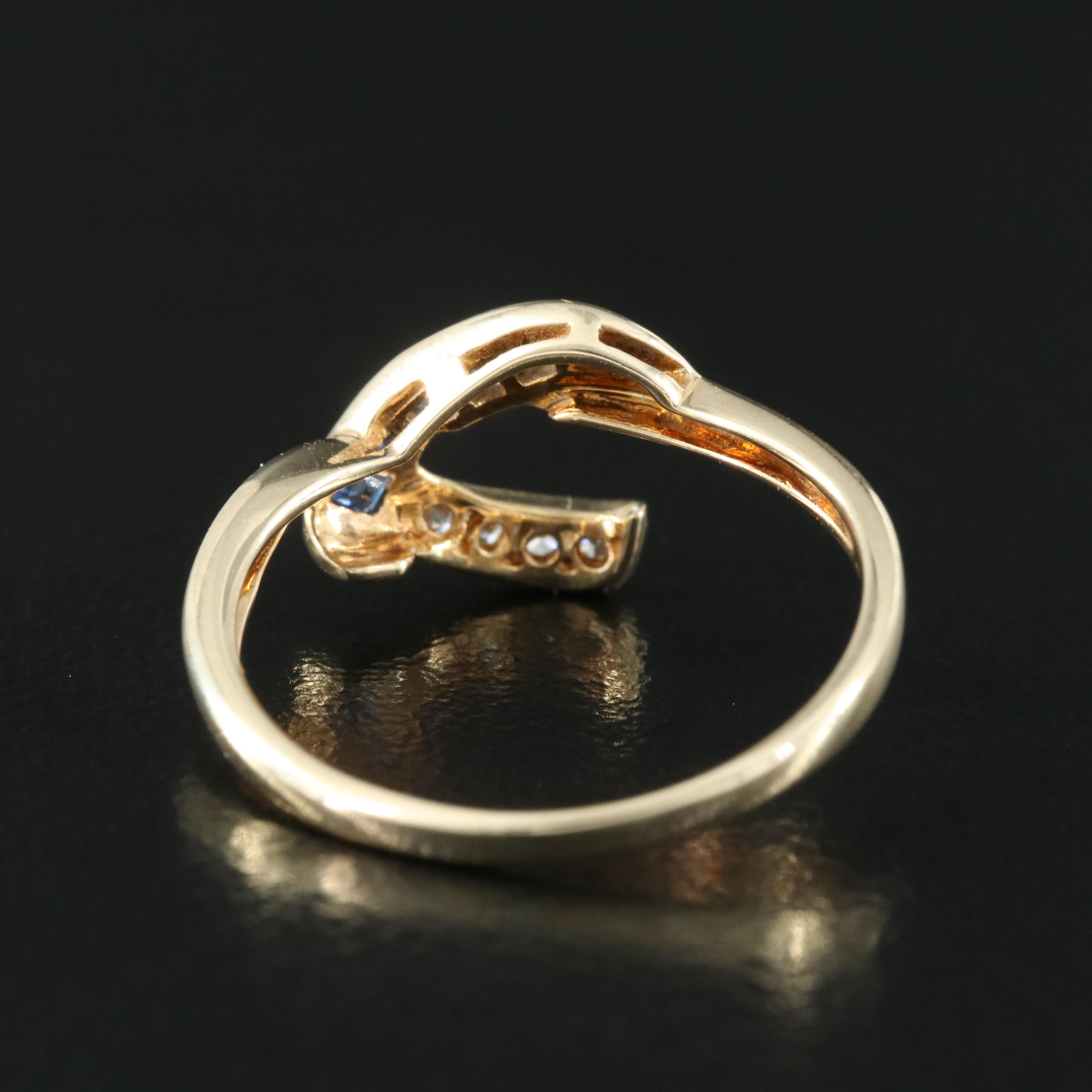 14K Sapphire and Diamond Enhancer Ring