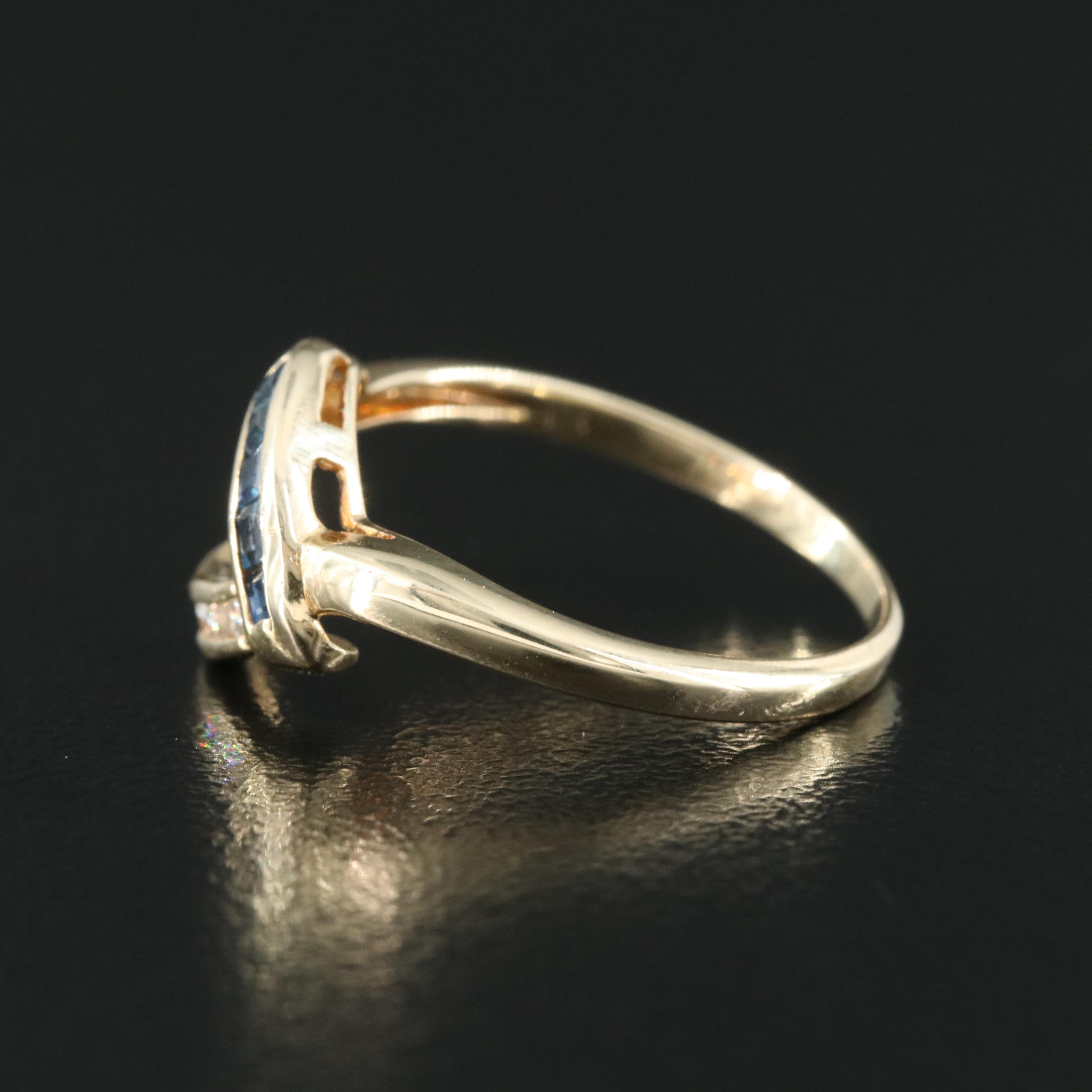 14K Sapphire and Diamond Enhancer Ring