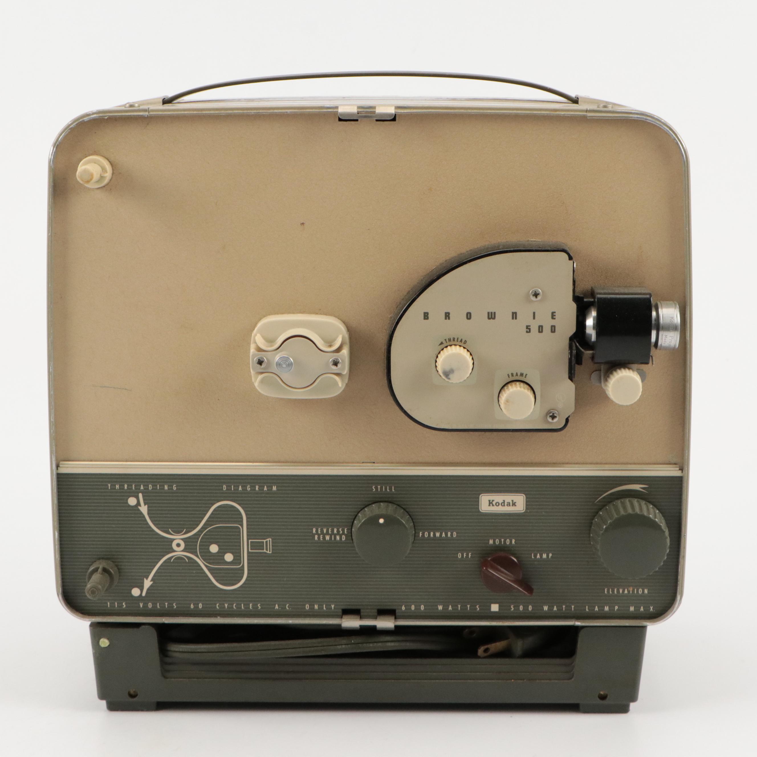 Kodak Brownie 500 Movie Projector and Kindermann 35mm Slide Viewer, Mid-20th C