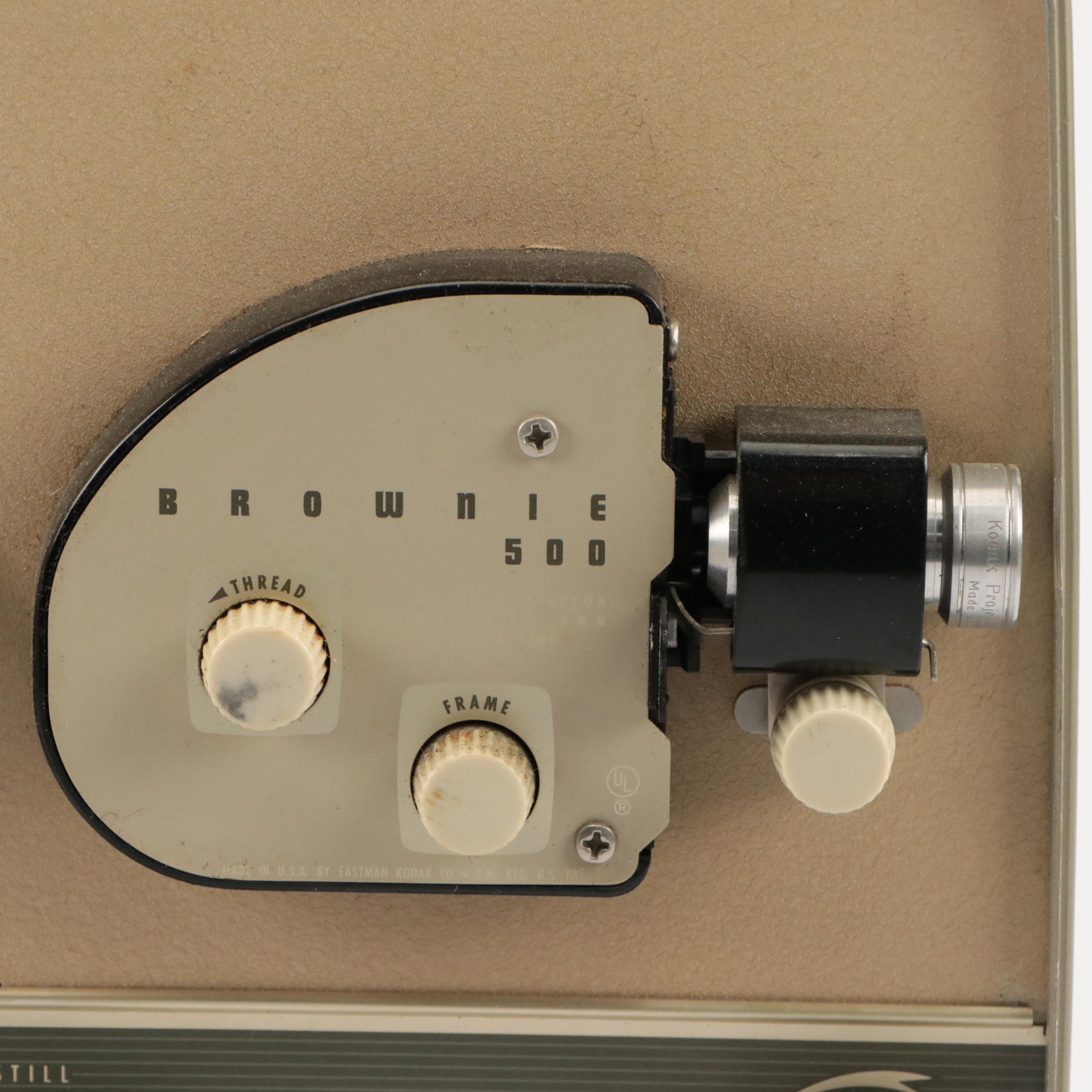 Kodak Brownie 500 Movie Projector and Kindermann 35mm Slide Viewer, Mid-20th C