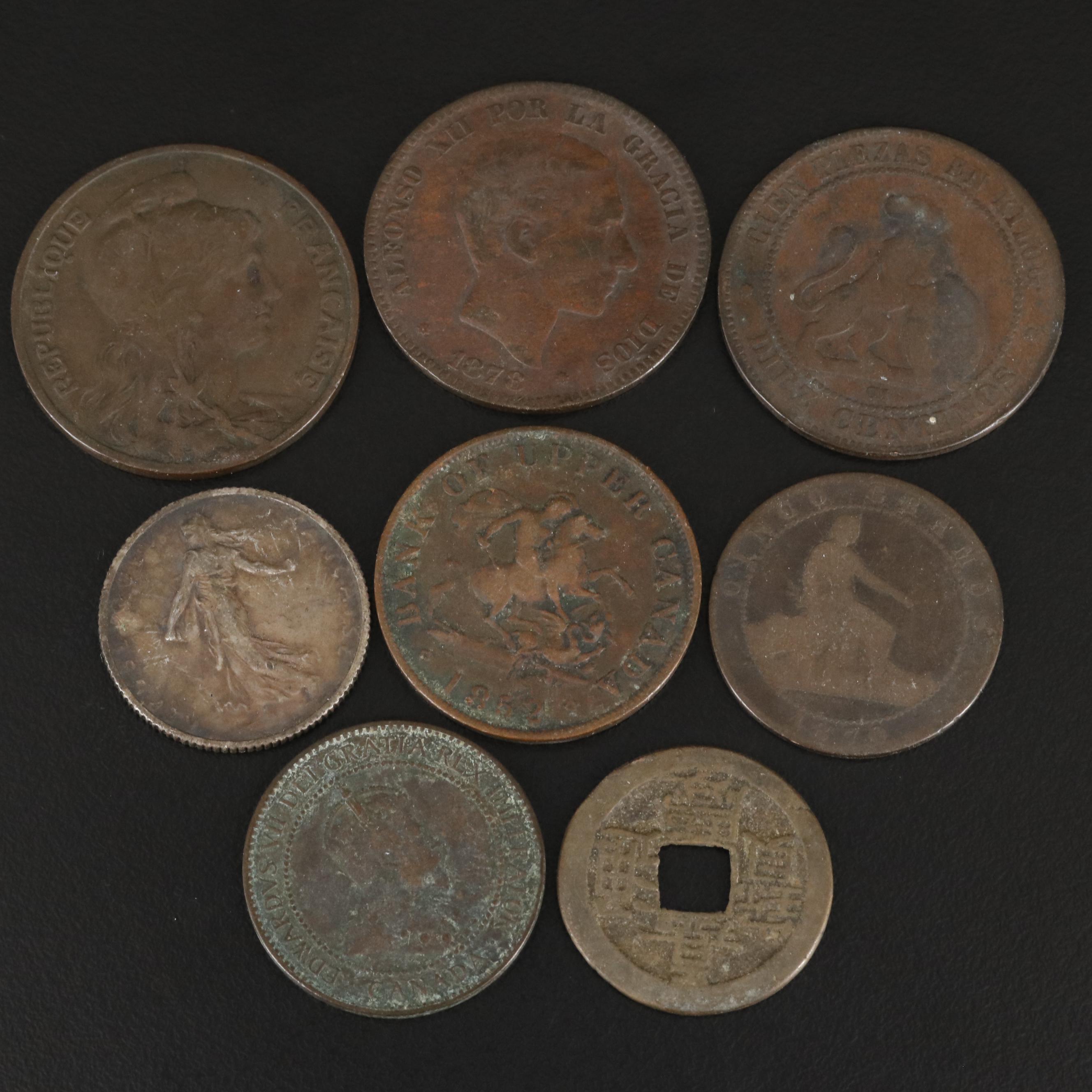 Eight Antique Foreign Coins