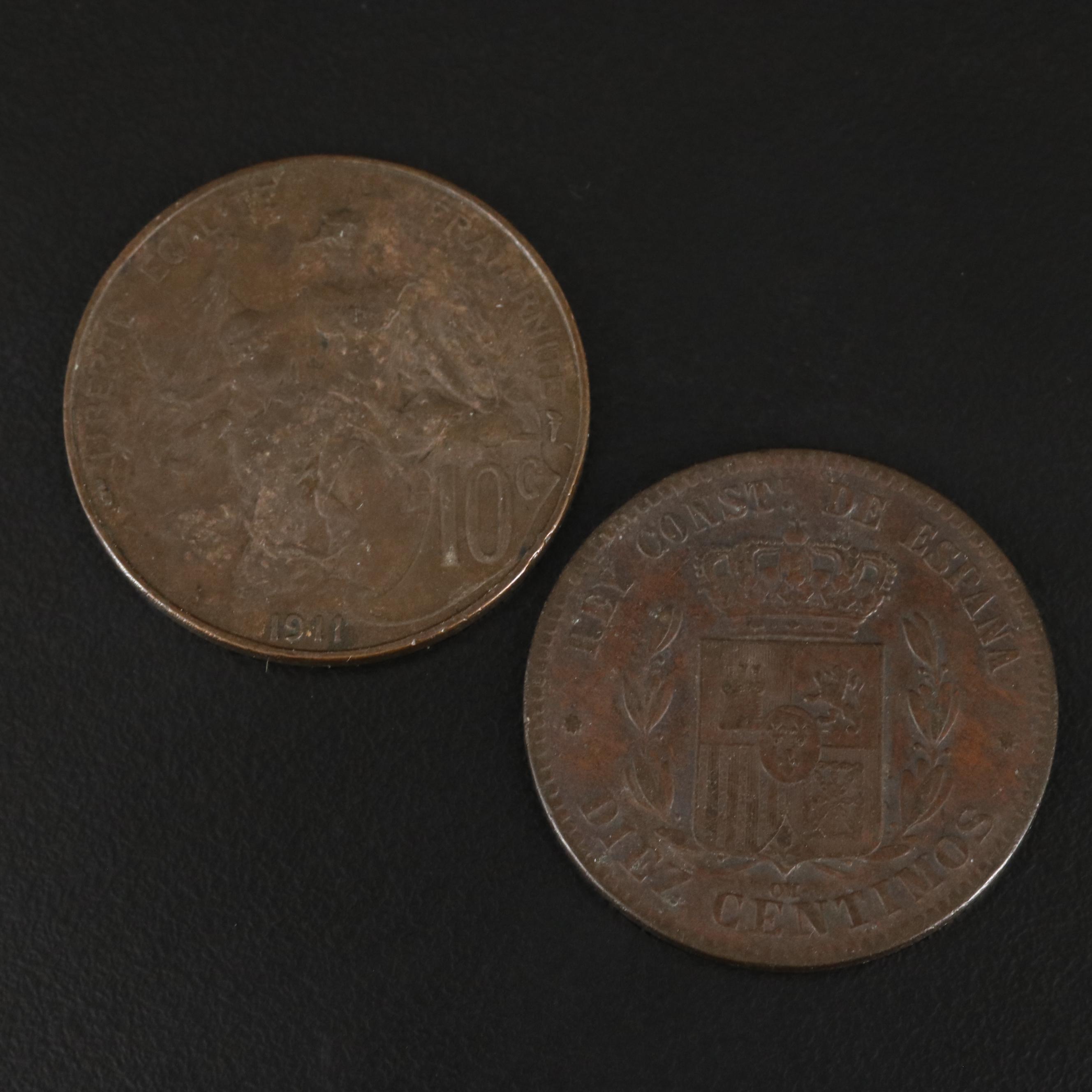 Eight Antique Foreign Coins