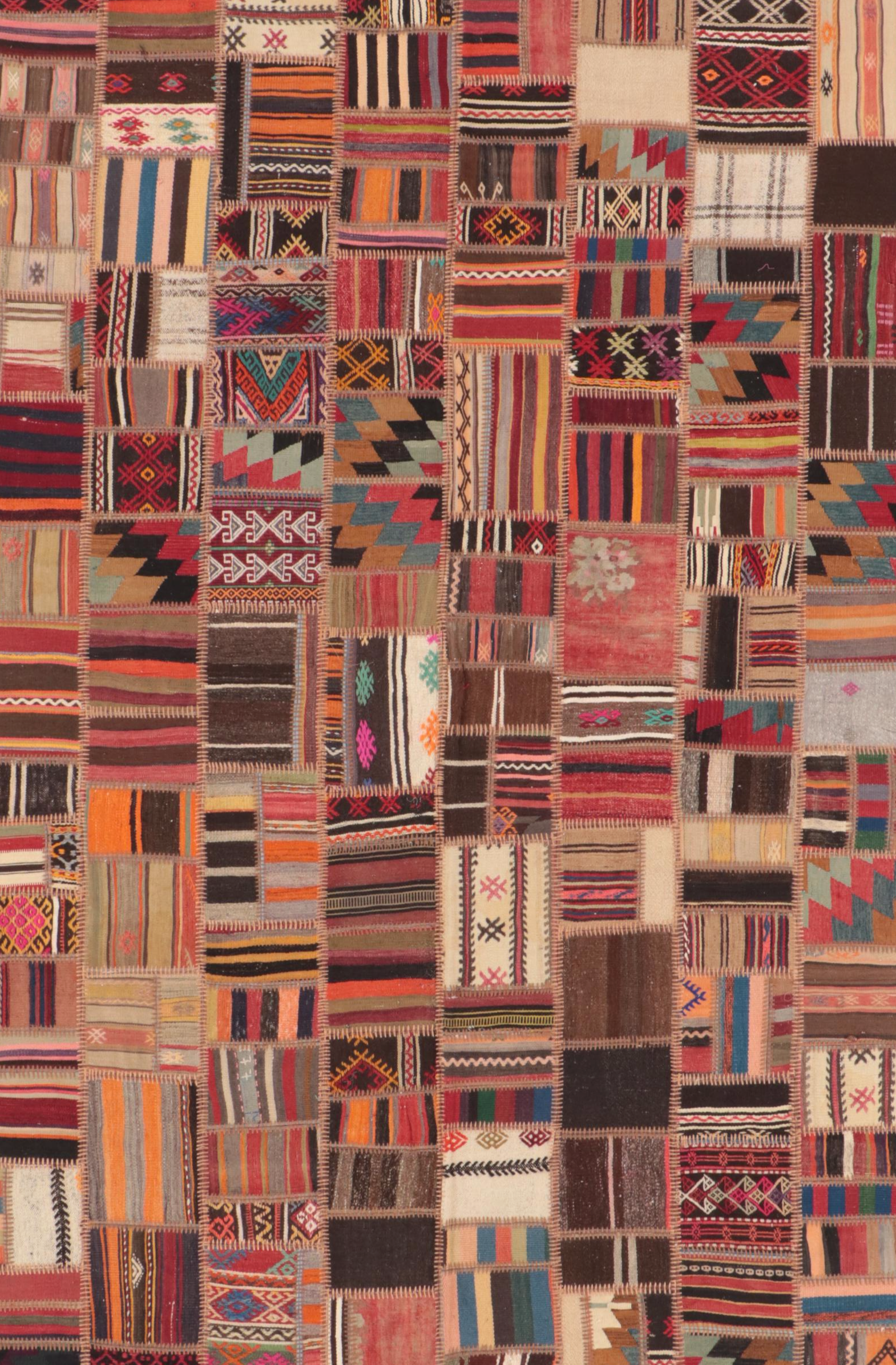 6'7 x 9'10 Handmade Turkish Pieced Patchwork Area Rug