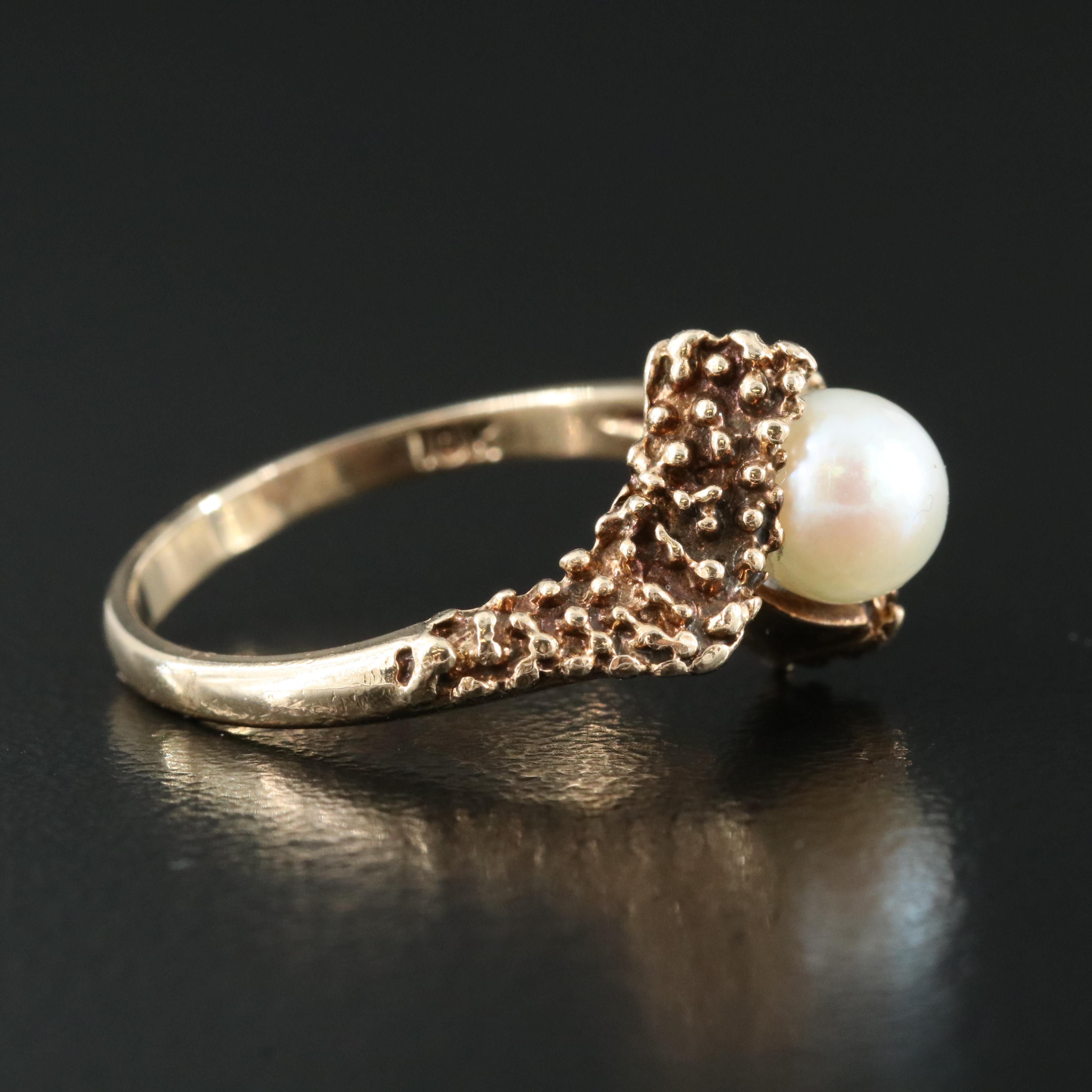 10K Pearl Ring