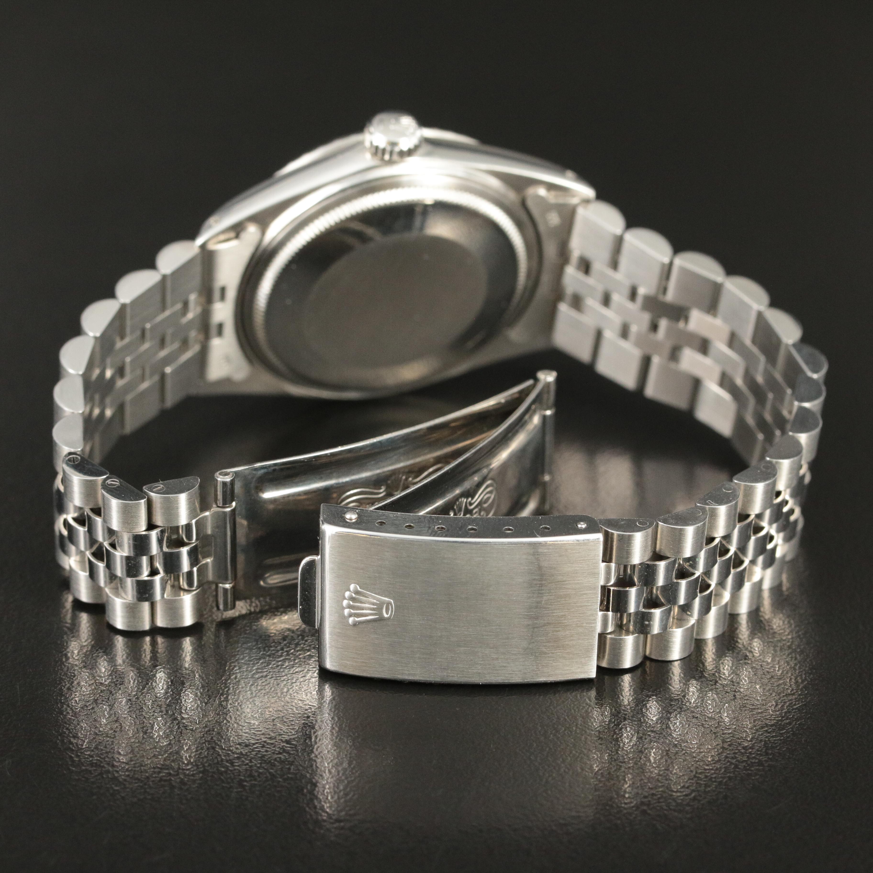 1973 Rolex Datejust Engine-Turned Bezel, Pie Pan Dial Watch