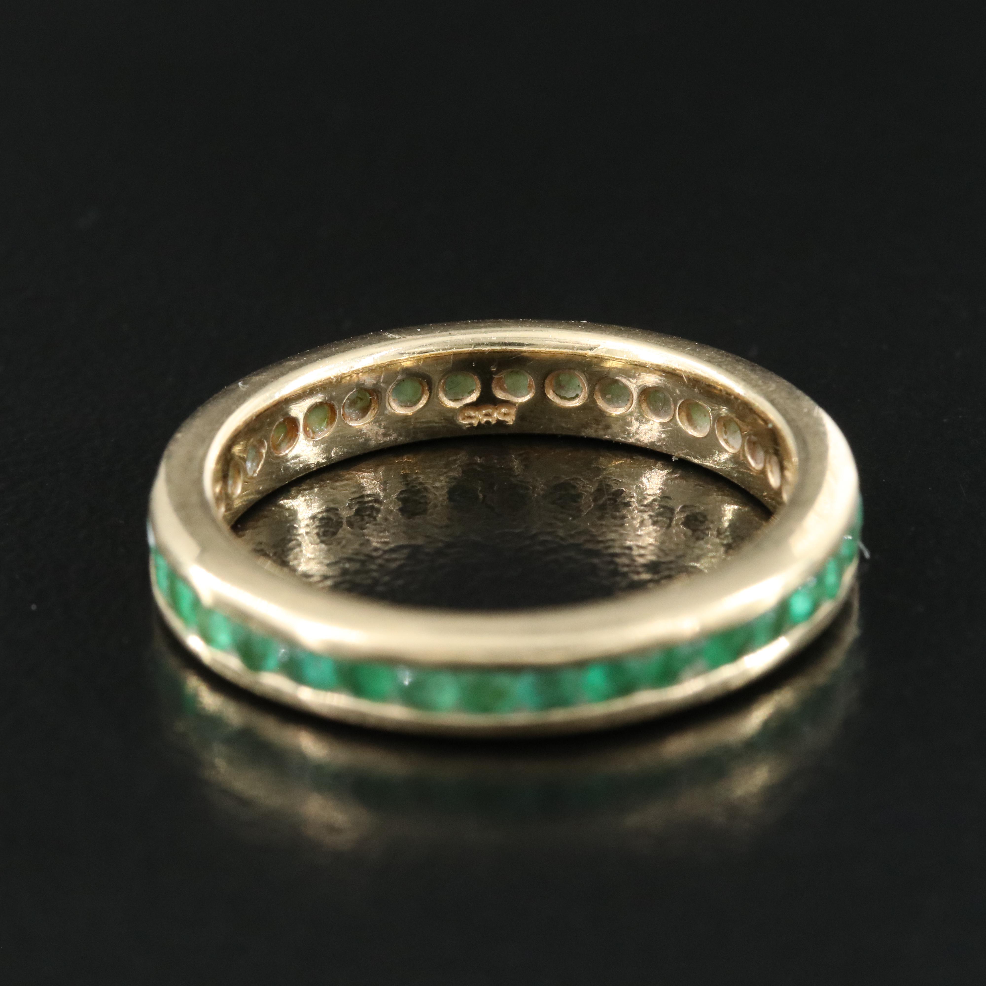 14K Emerald Eternity Band