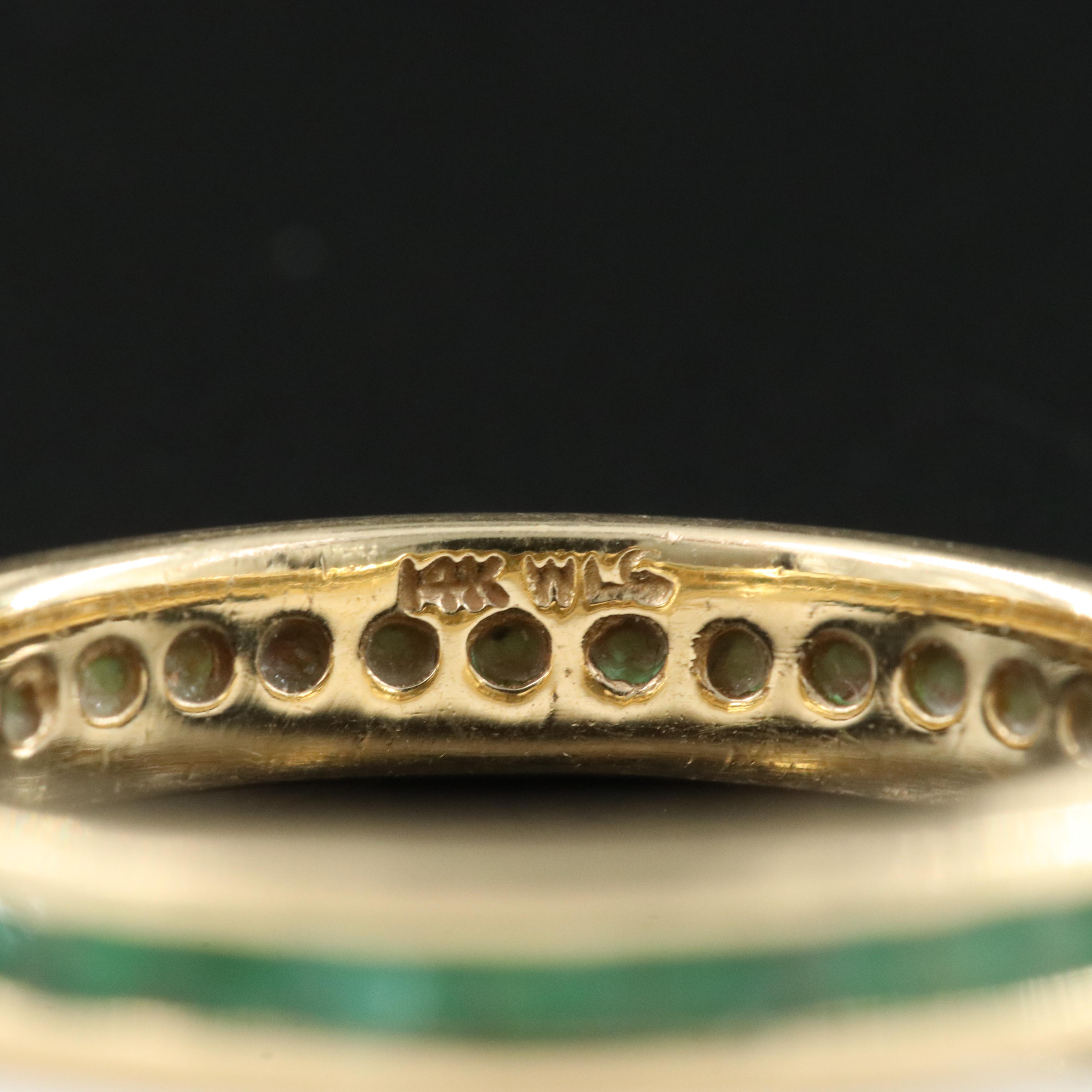 14K Emerald Eternity Band