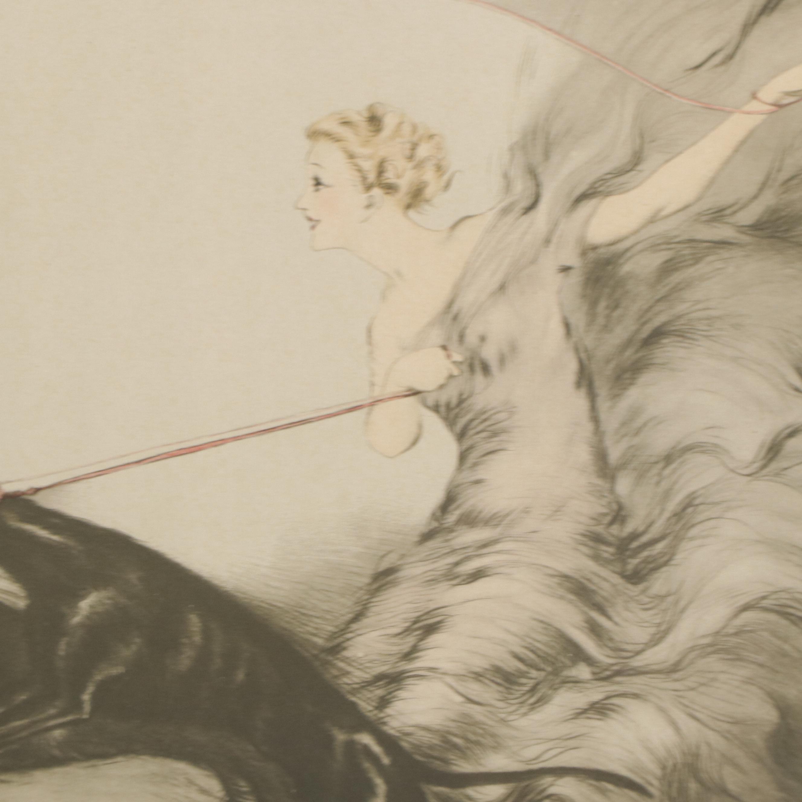 Halftone After Louis Icart "Vitesse (Speed II)"