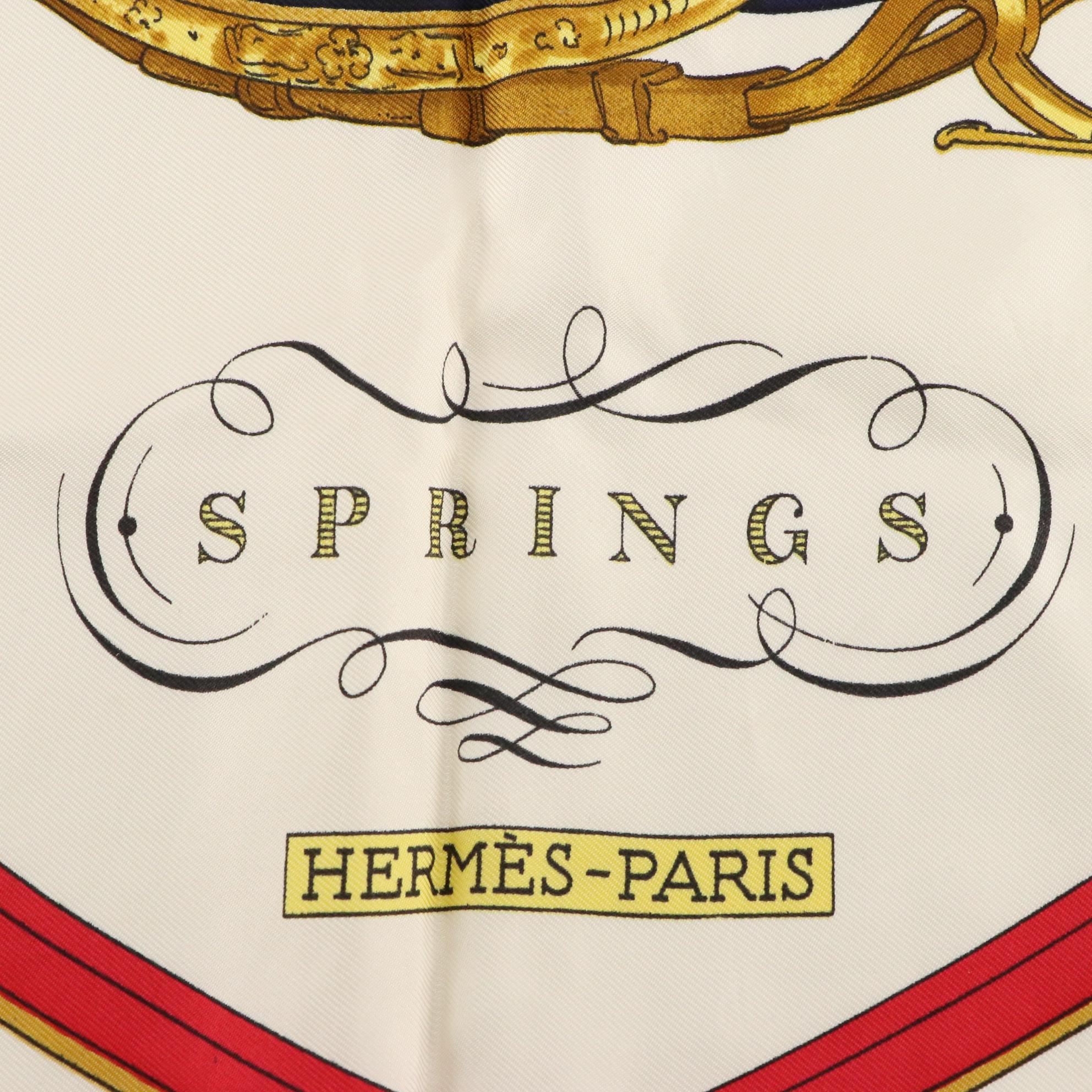 Hermès "Springs" Scarf 90 in Silk Twill