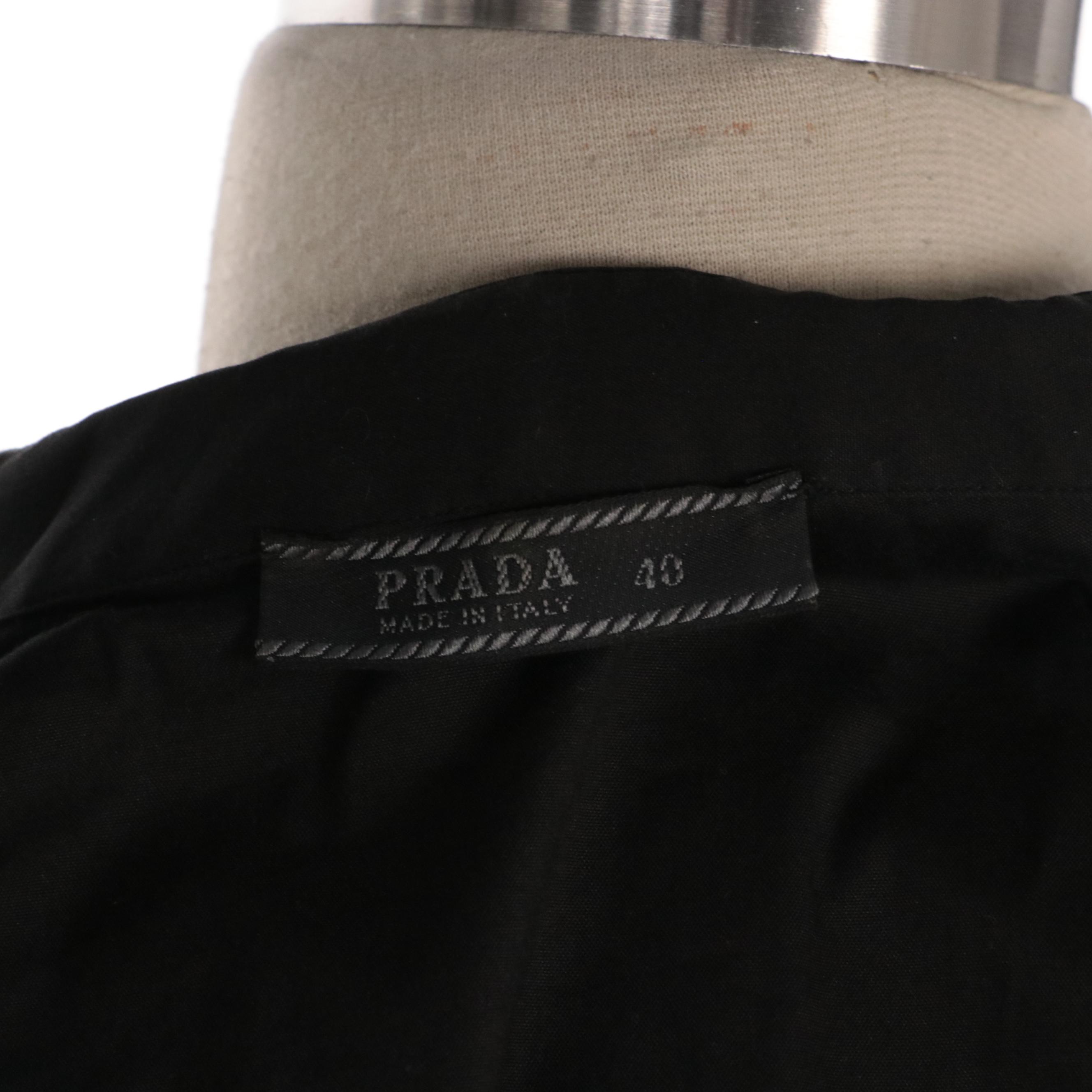 Prada Black Sleeveless Button-Up Blouse