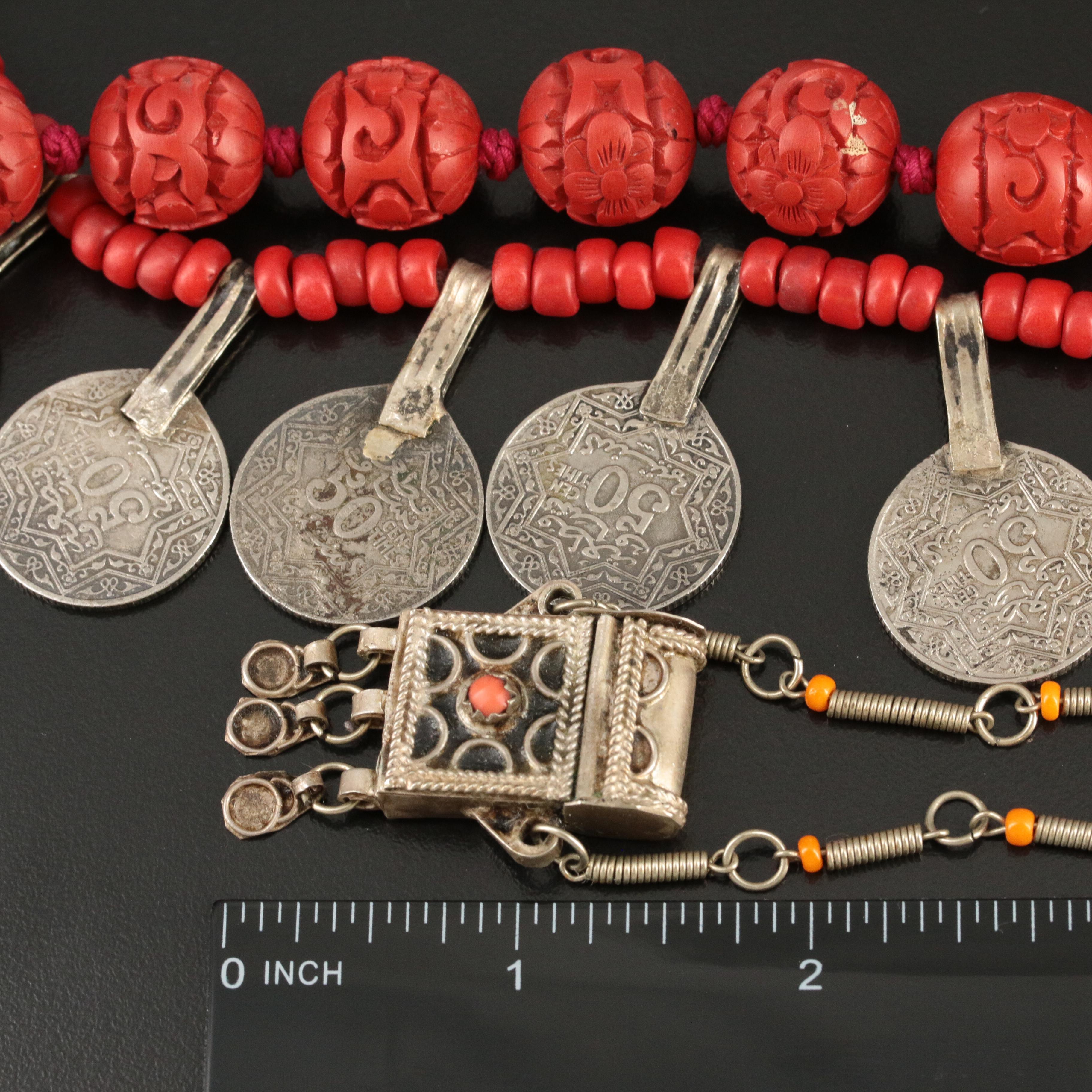 Moroccan Coin and Glass Bead Necklace Featured in Necklace Collection
