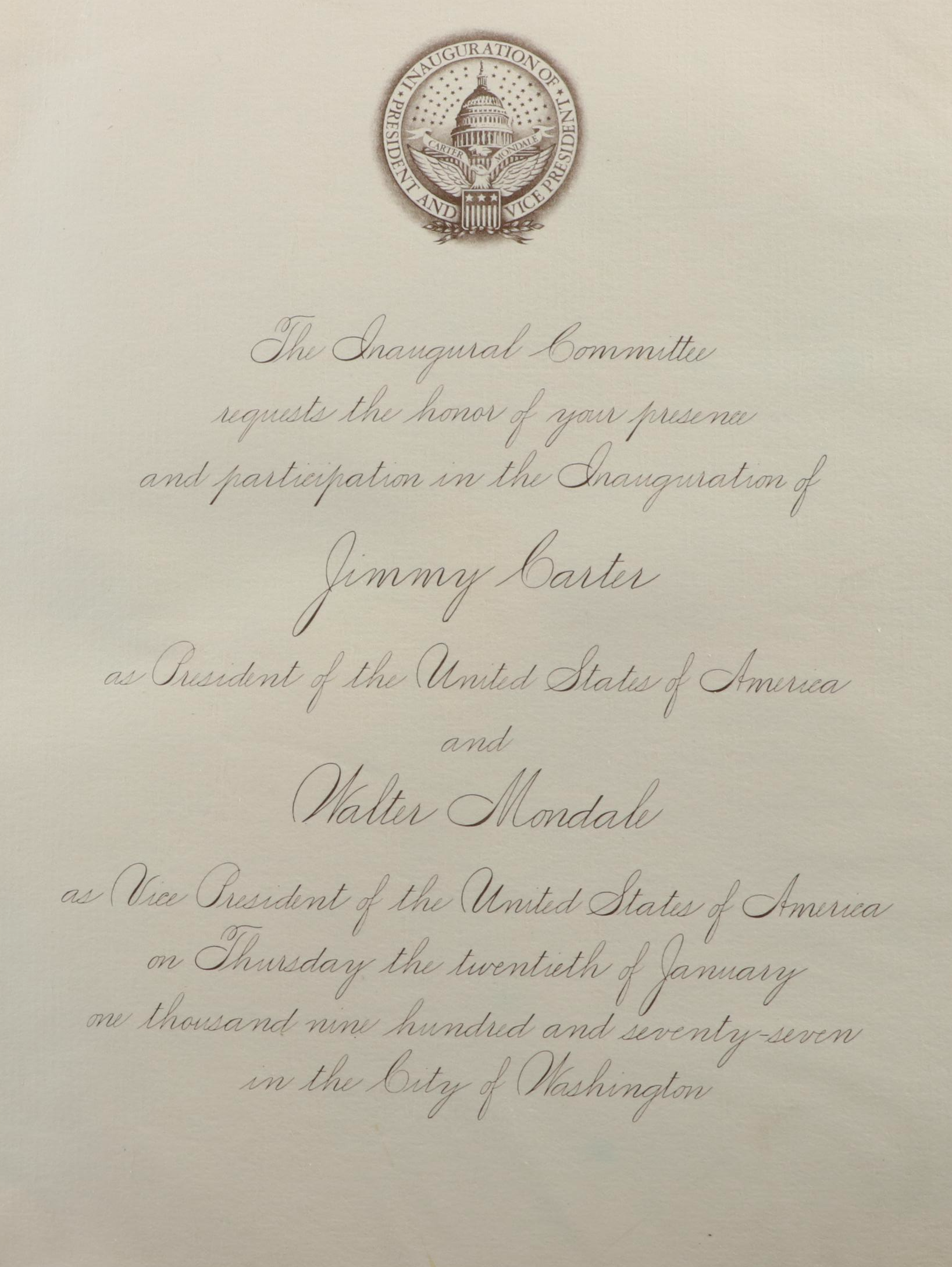 Jimmy Carter, Walter Mondale and George Bush Signed Prints with Letters, More