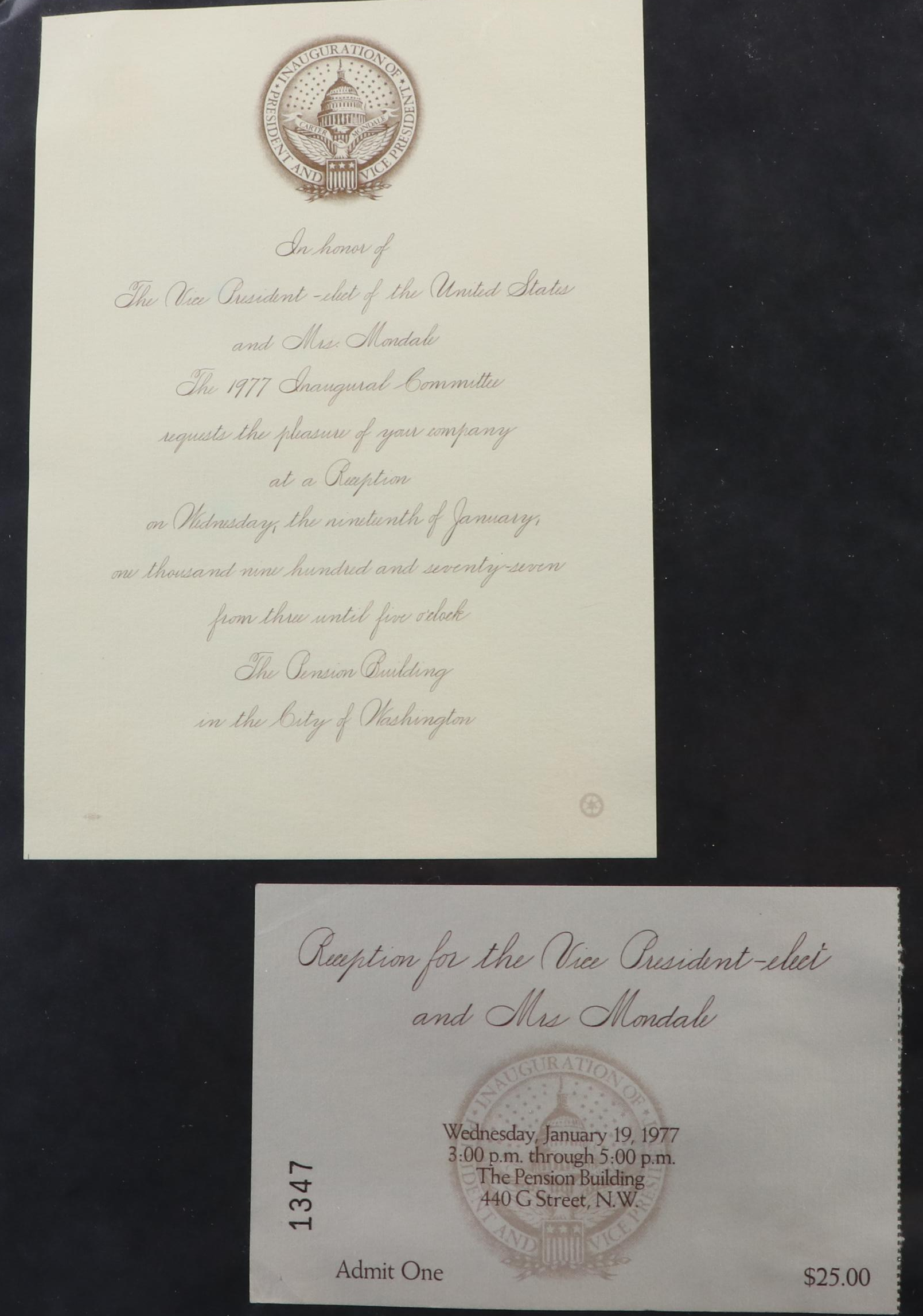 Jimmy Carter, Walter Mondale and George Bush Signed Prints with Letters, More