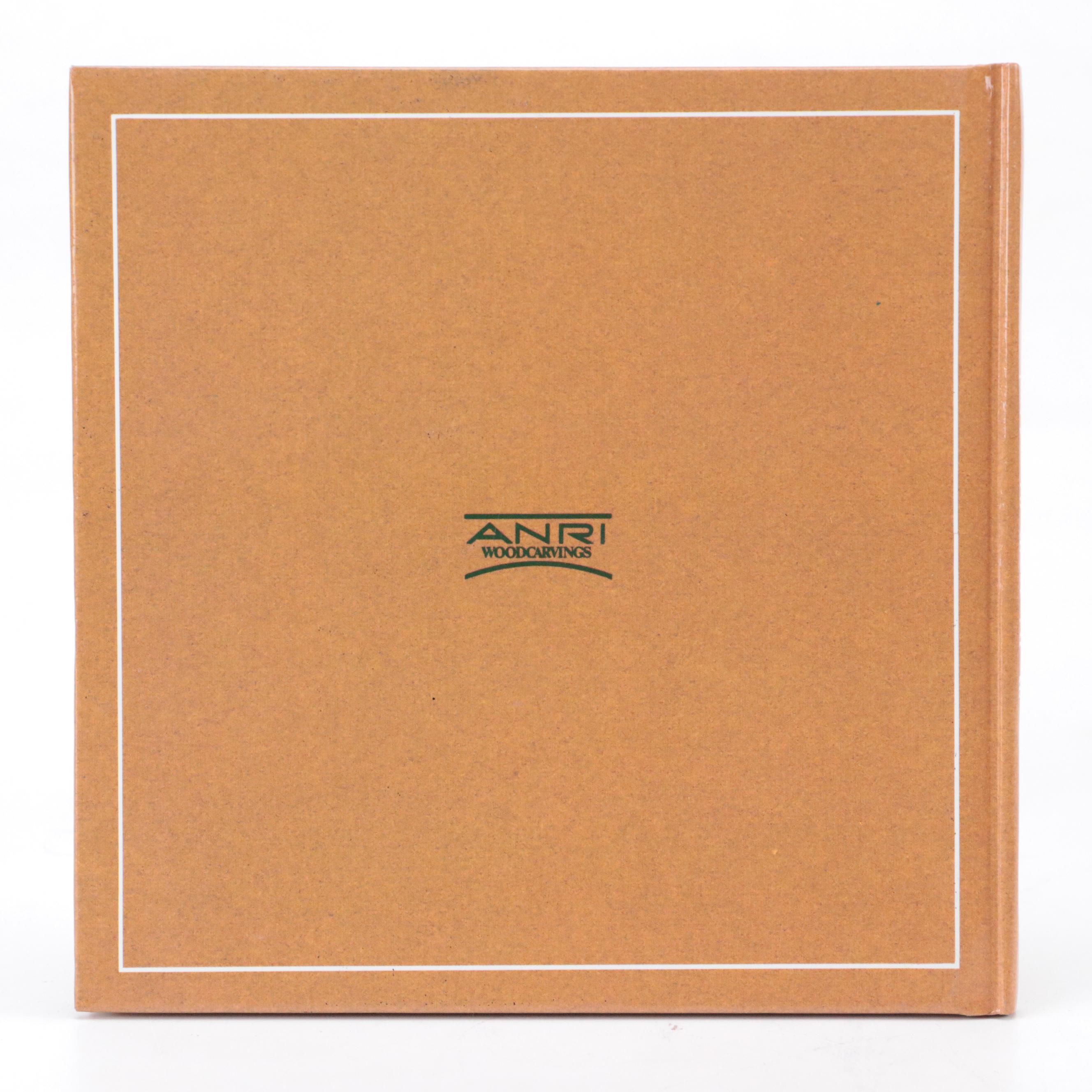 ANRI Italian Hand-Carved Wooden Nativity With Creche and Collectors Book