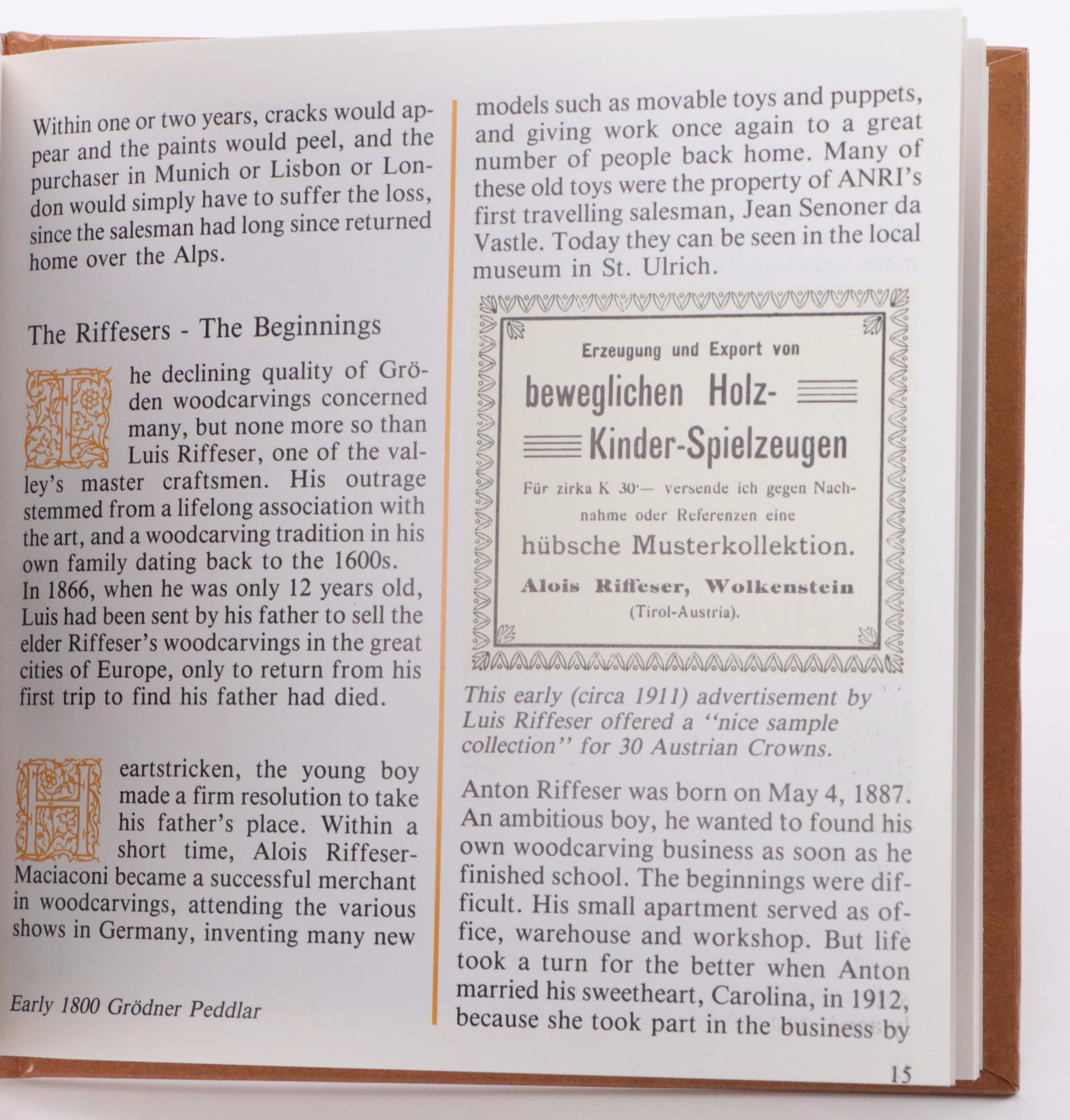 ANRI Italian Hand-Carved Wooden Nativity With Creche and Collectors Book