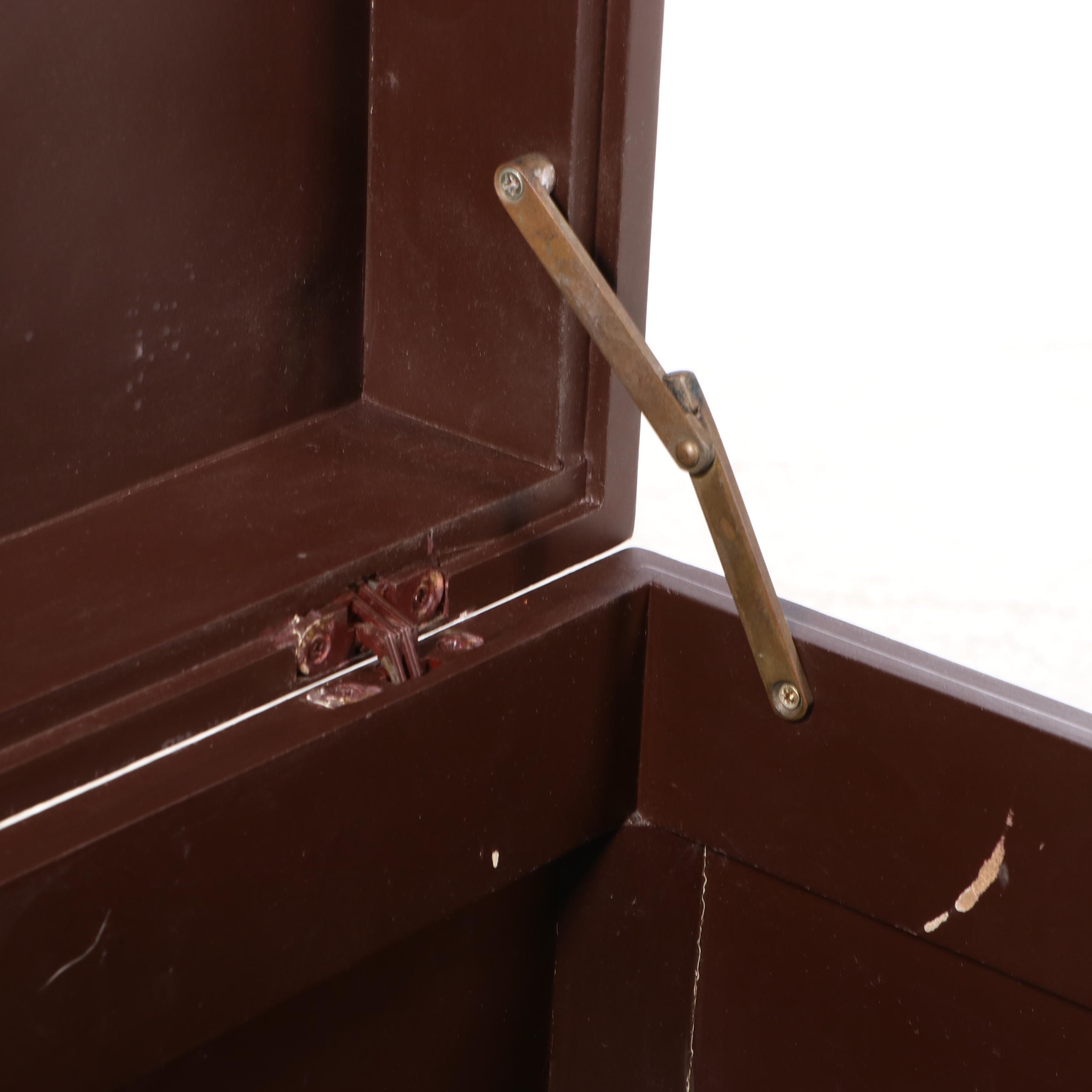 Paint-Decorated and Parcel-Gilt Lift-Lid Chest-on-Stand