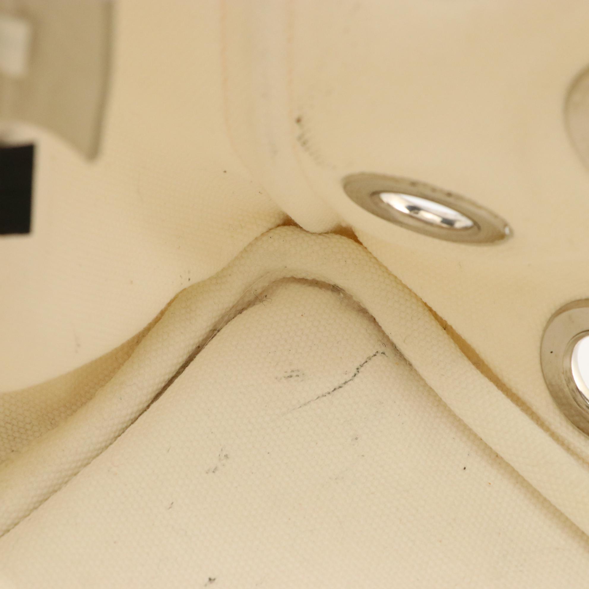 Prada Grommet Canapa Tote Bag in White Canvas