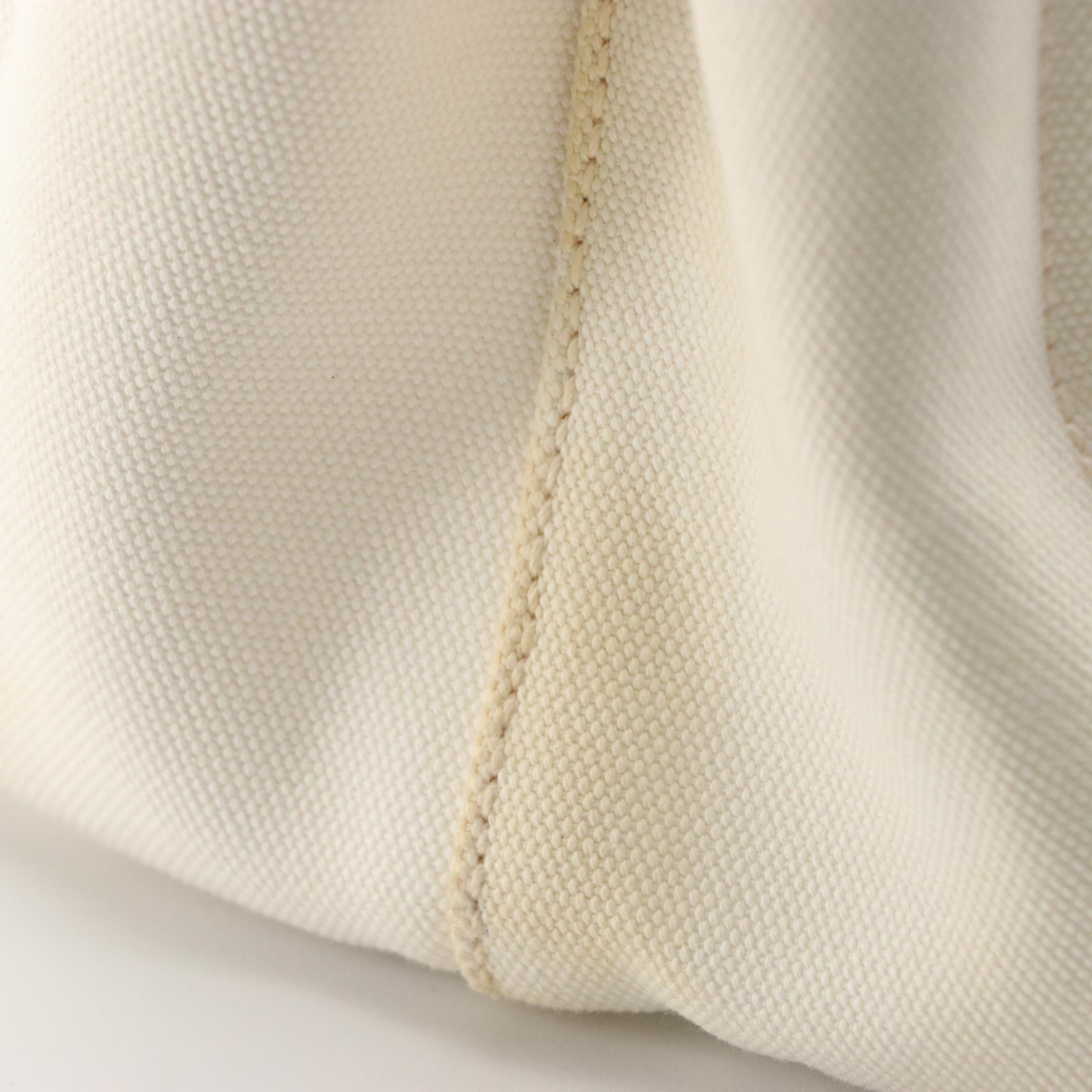 Prada Grommet Canapa Tote Bag in White Canvas