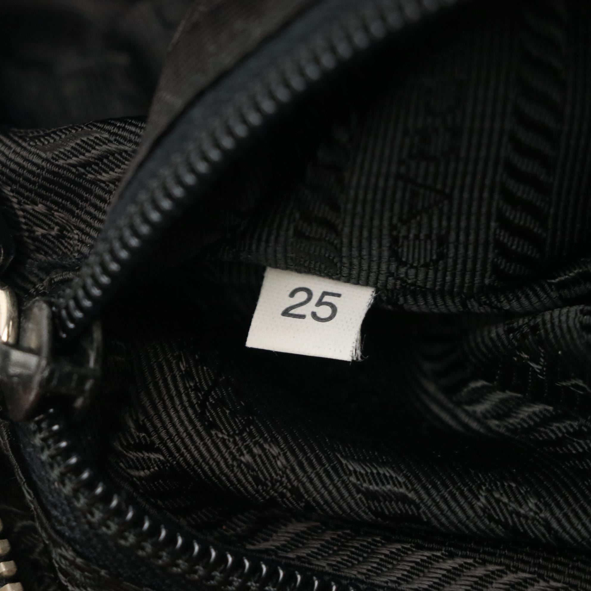 Prada Shoulder Bag in Black Tessuto Nylon and Leather Trim