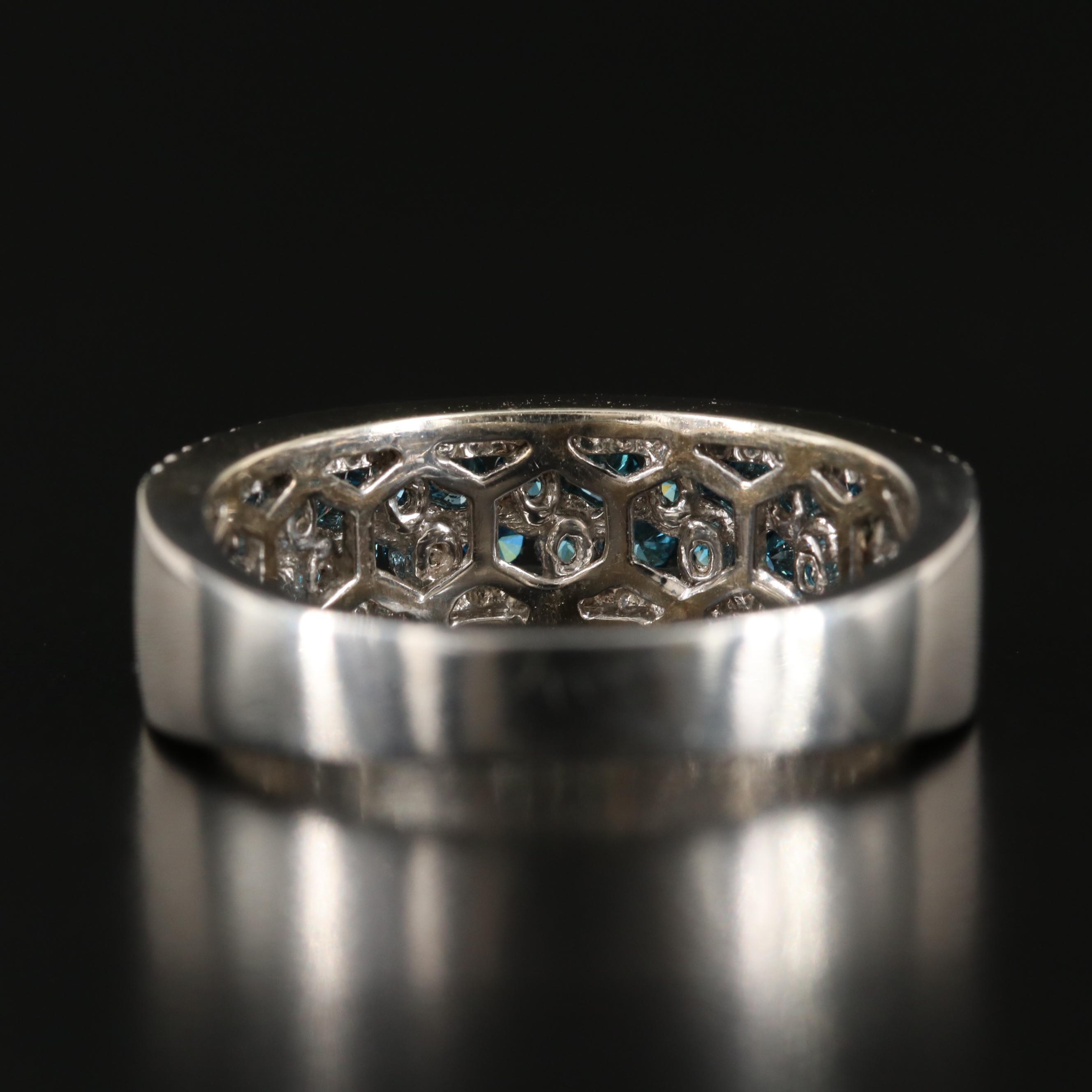 EFFY 14K 1.18 CTW Diamond Ring Including Fancy Blue Stones