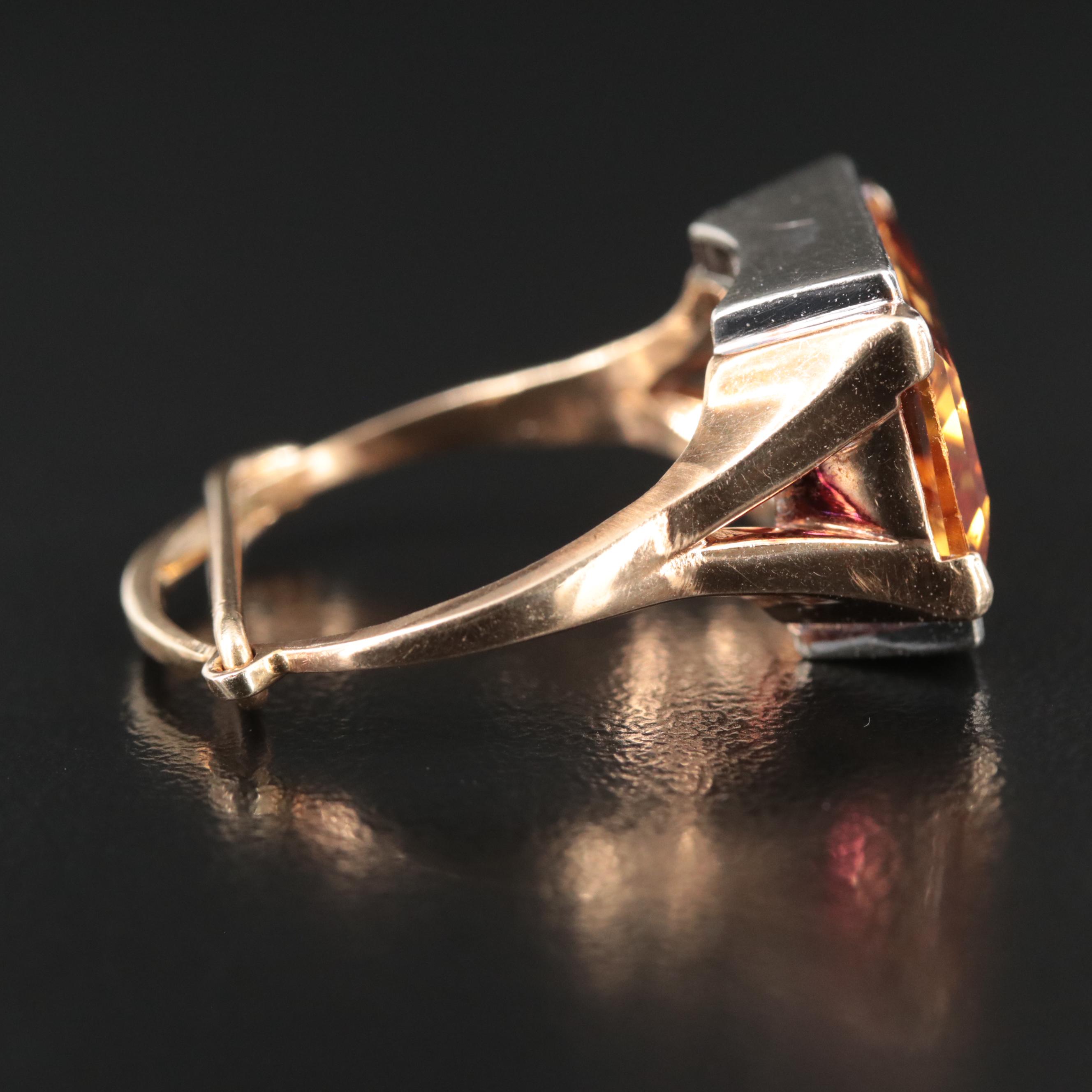 14K 9.79 CT Topaz and Diamond Ring