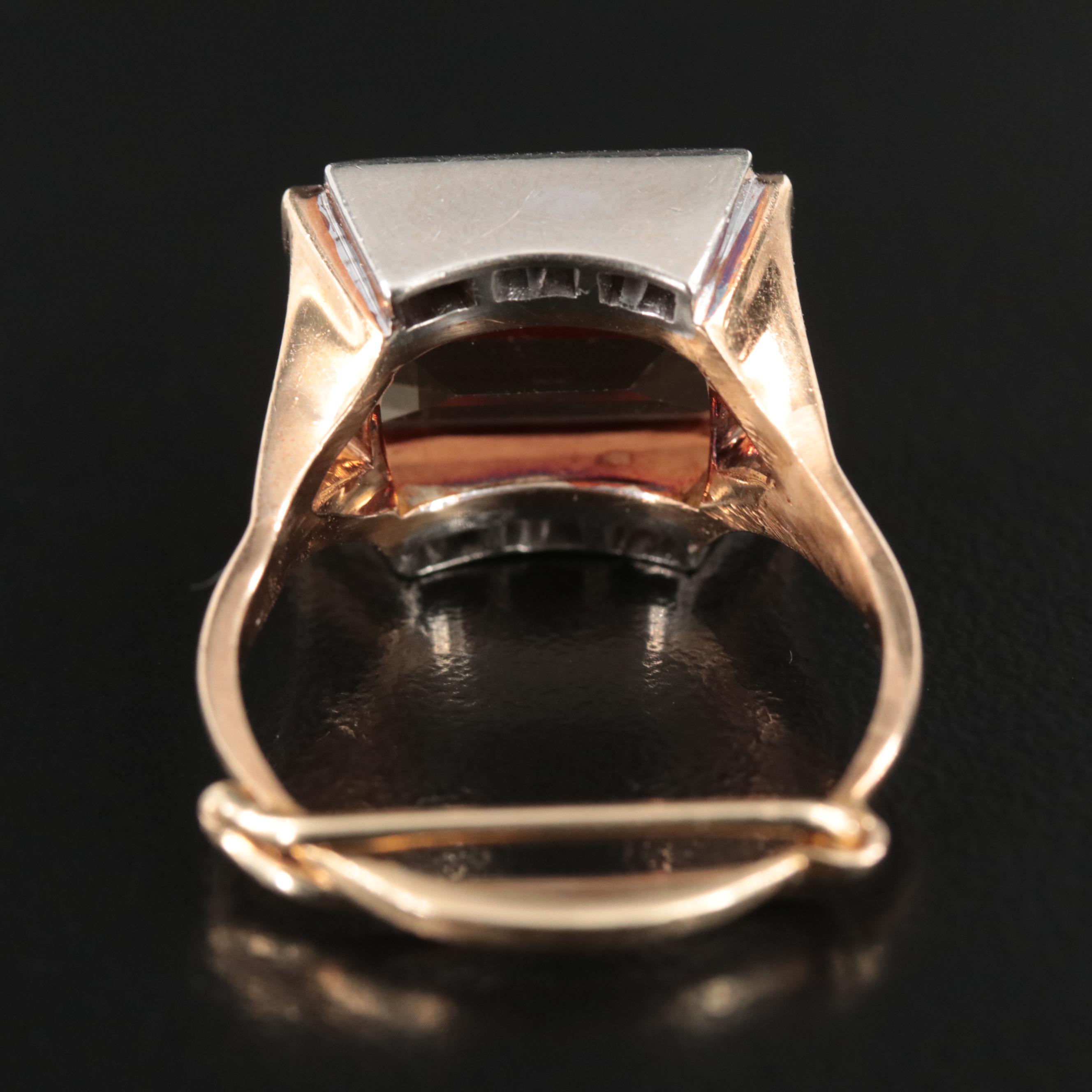 14K 9.79 CT Topaz and Diamond Ring