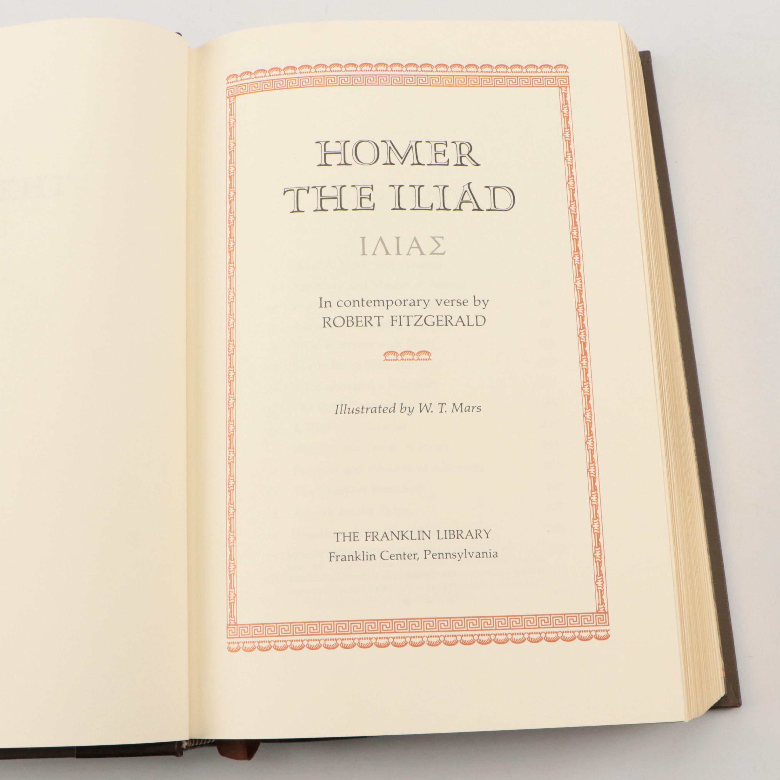 Franklin Library Classics Including Walt Whitman, Mark Twain, Homer, and More