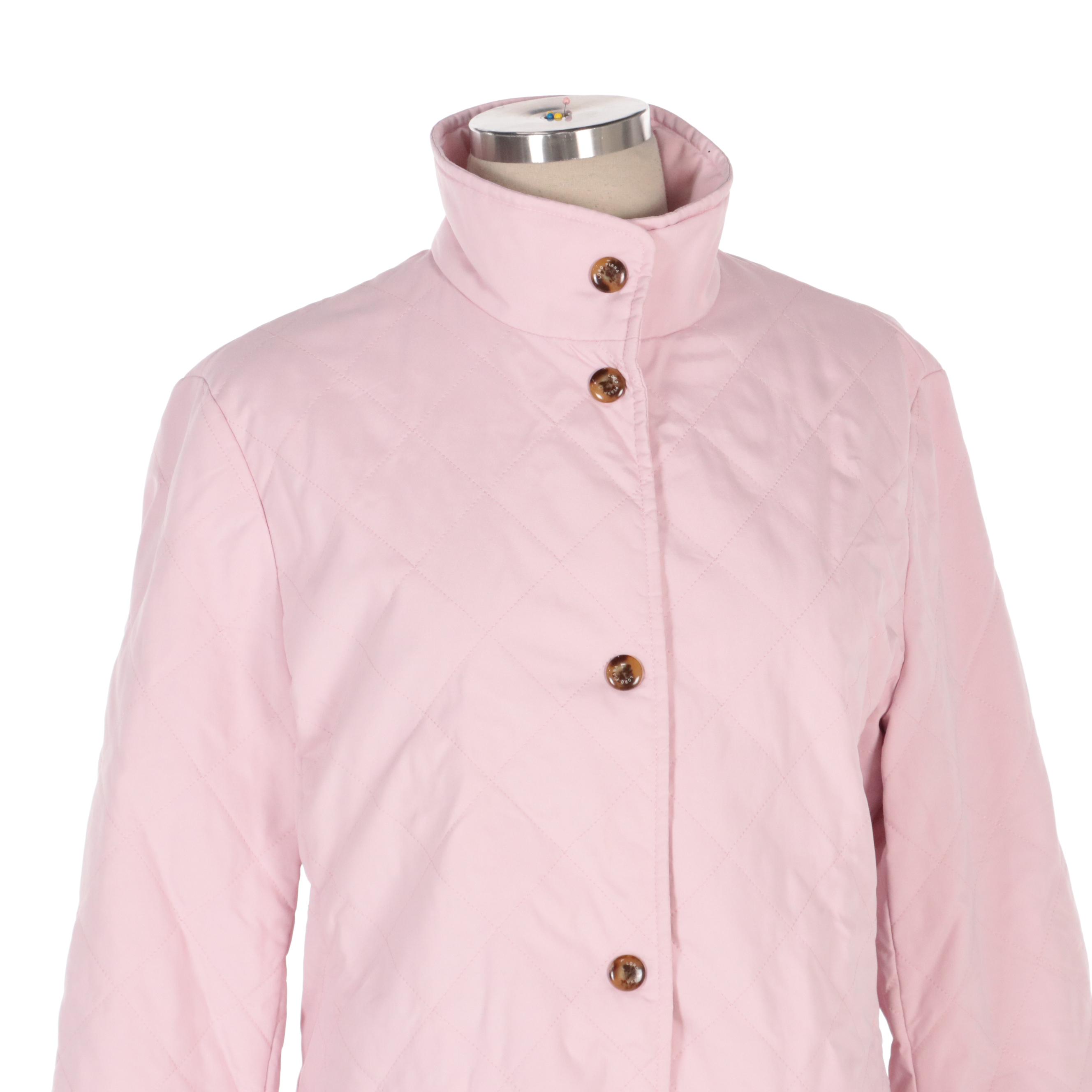 Loro Piana Soft Pink Diamond Quilted Snap-Front Windbreaker Jacket