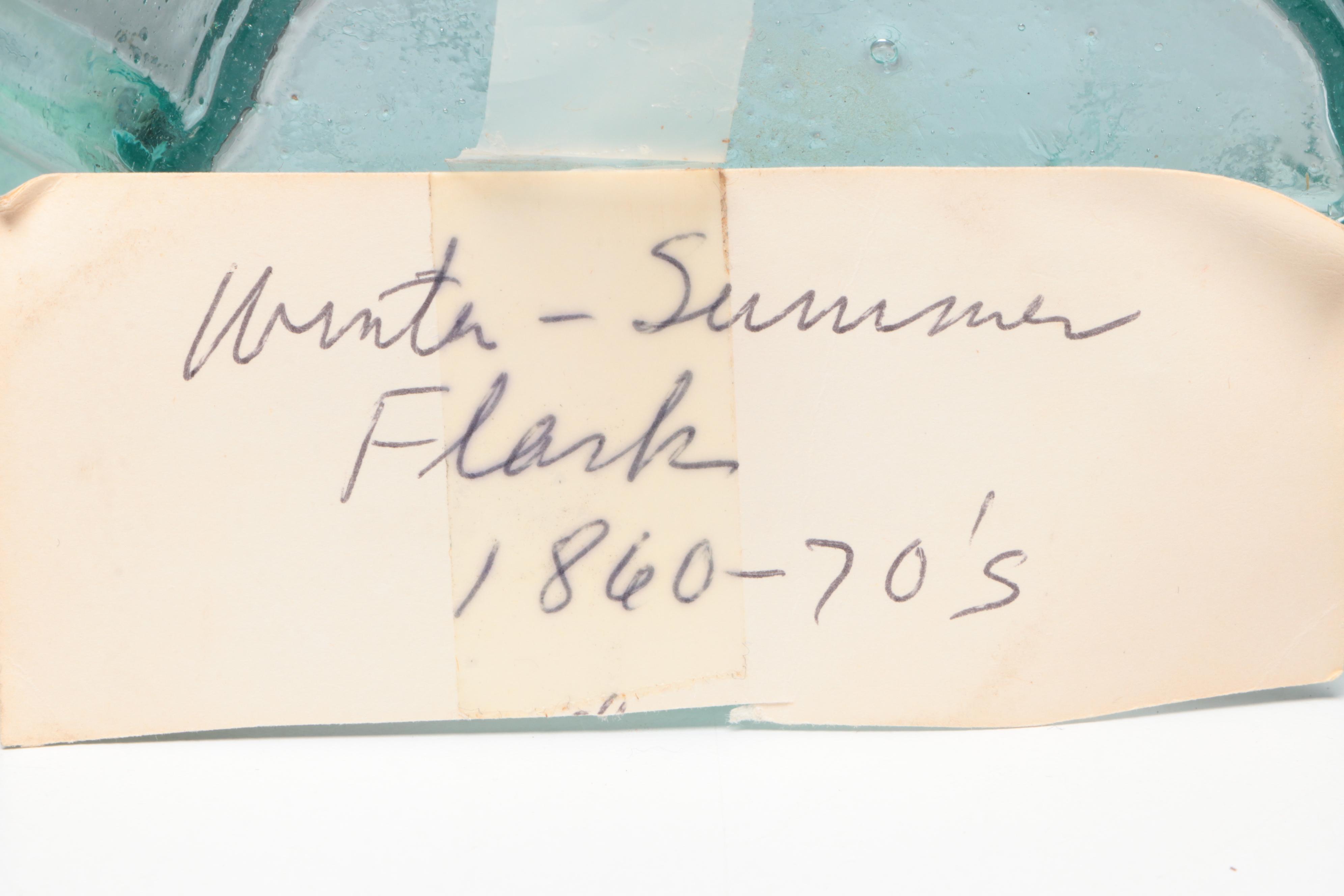 Winter/Summer Flask, 19th Century, with Other Flask and Blown Glass Pitcher