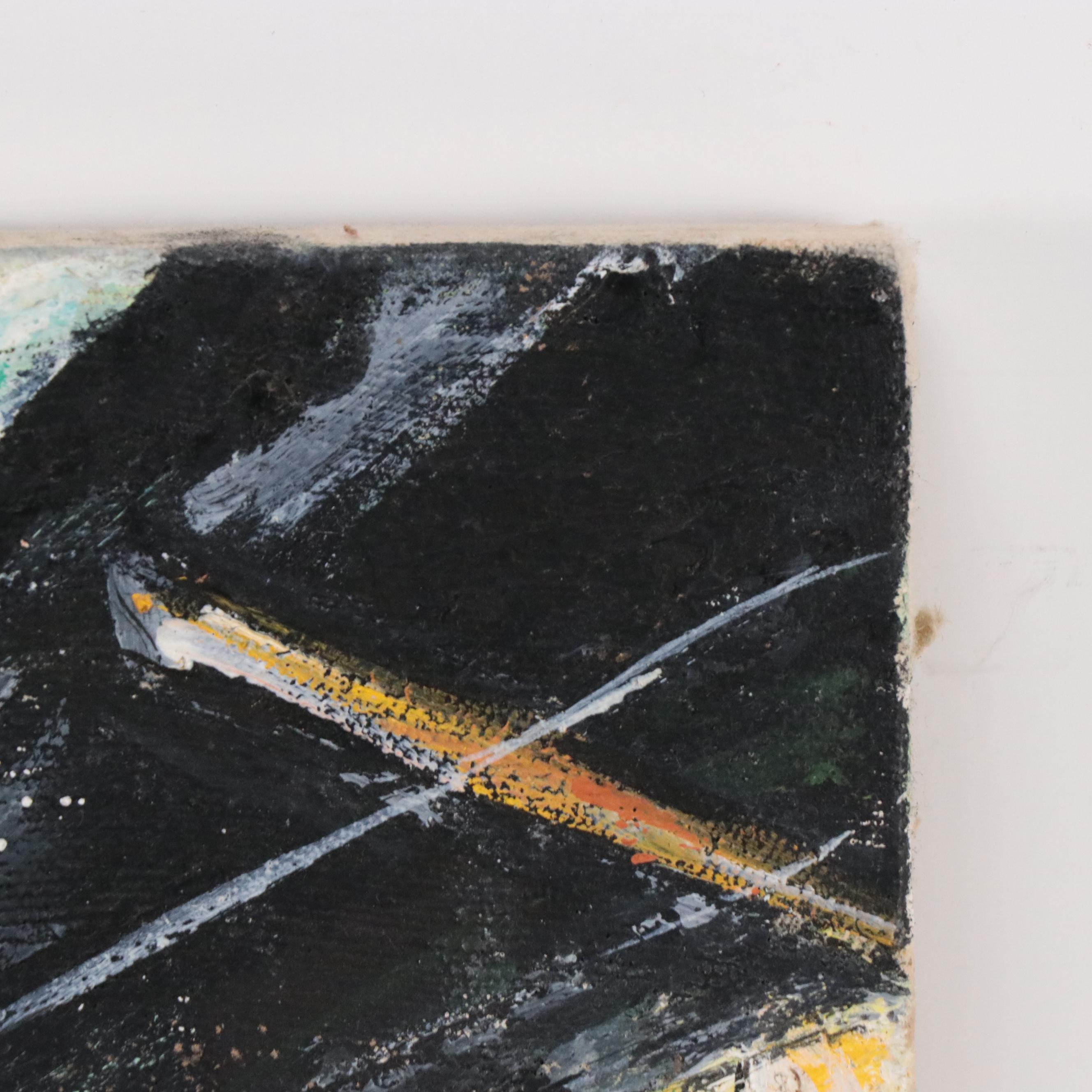 Urban Landscape Oil Painting of Street Scene, 1996