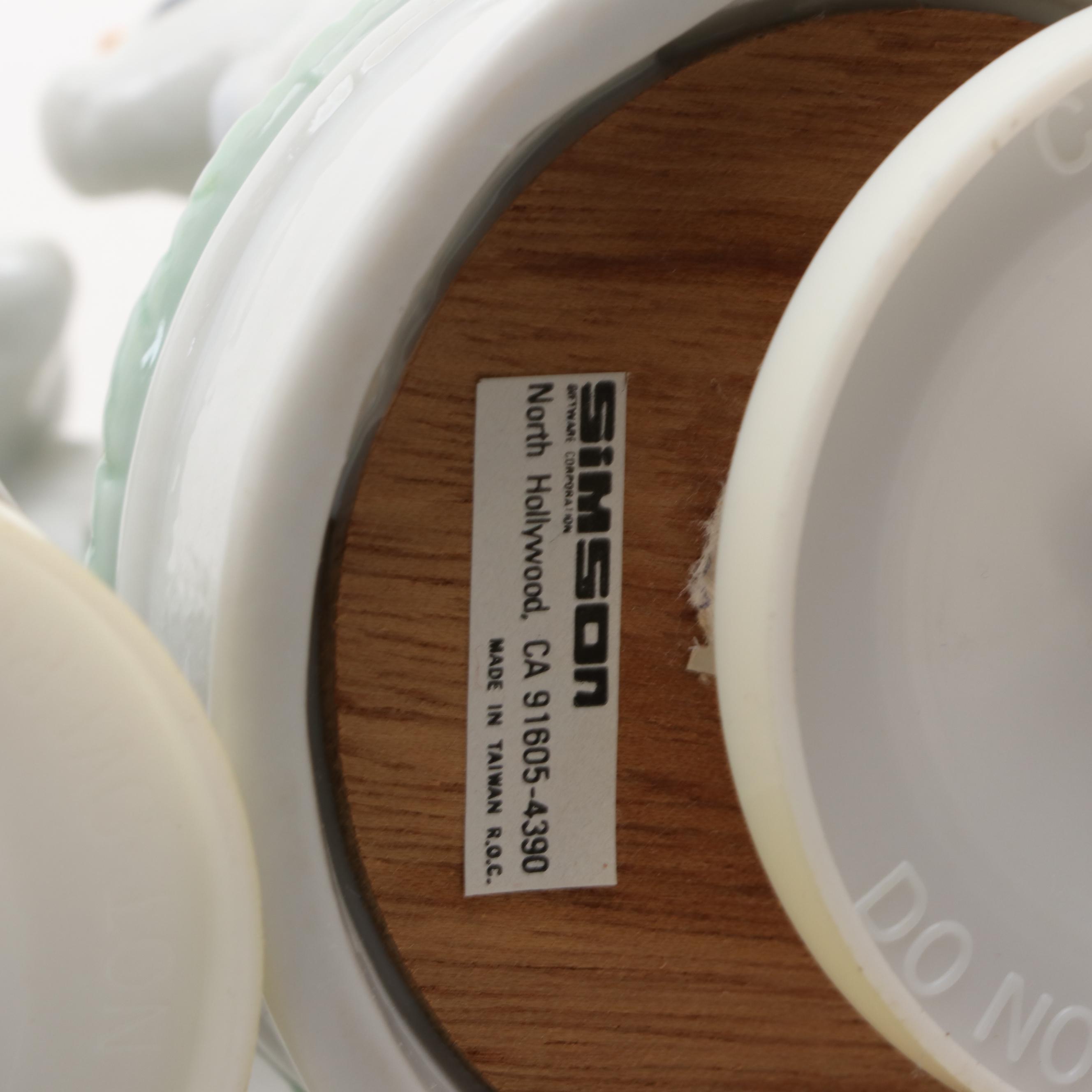 Cordey Porcelain Bust with Unicorn Figurines and Musical Figurines