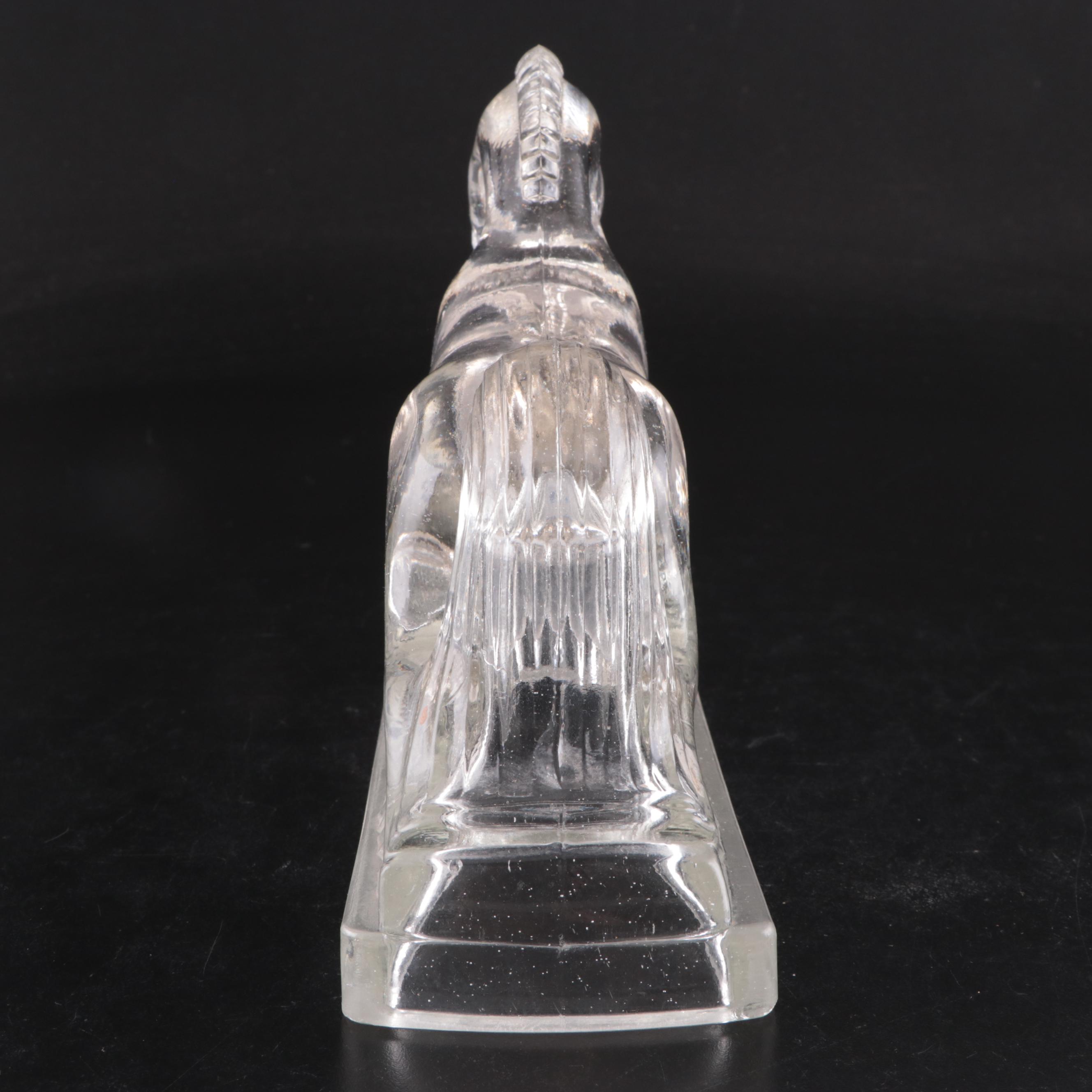 Heisey Glass Angel Fish Bookends with L.E. Smith Glass Jumping Horse Bookends