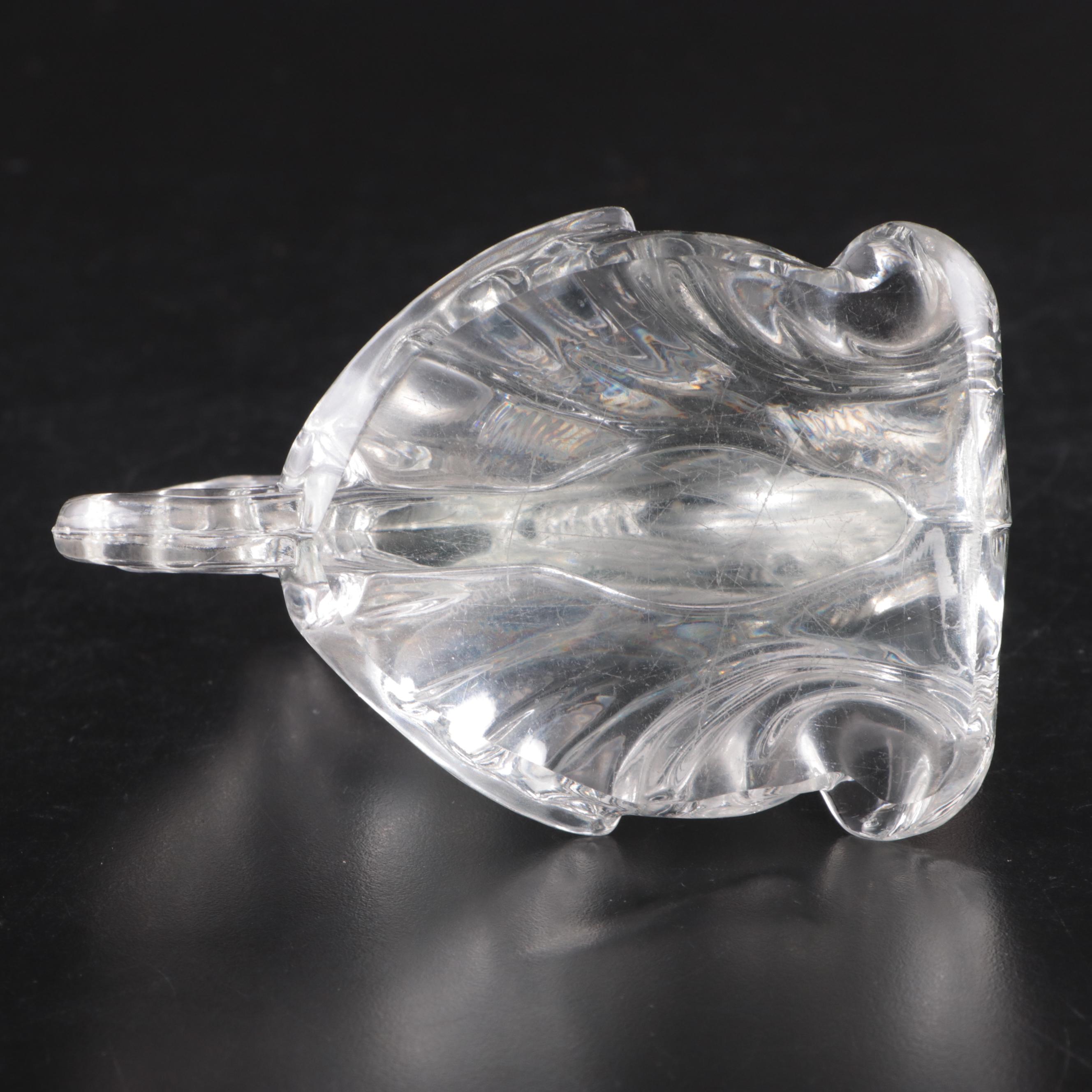 Heisey Glass Angel Fish Bookends with L.E. Smith Glass Jumping Horse Bookends