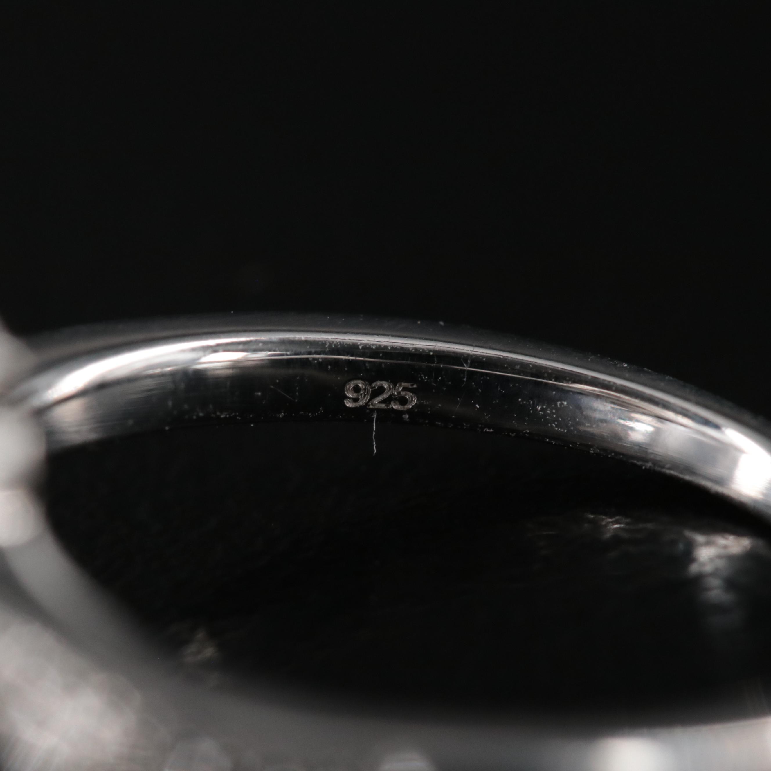 Sterling Diamond Owl Ring