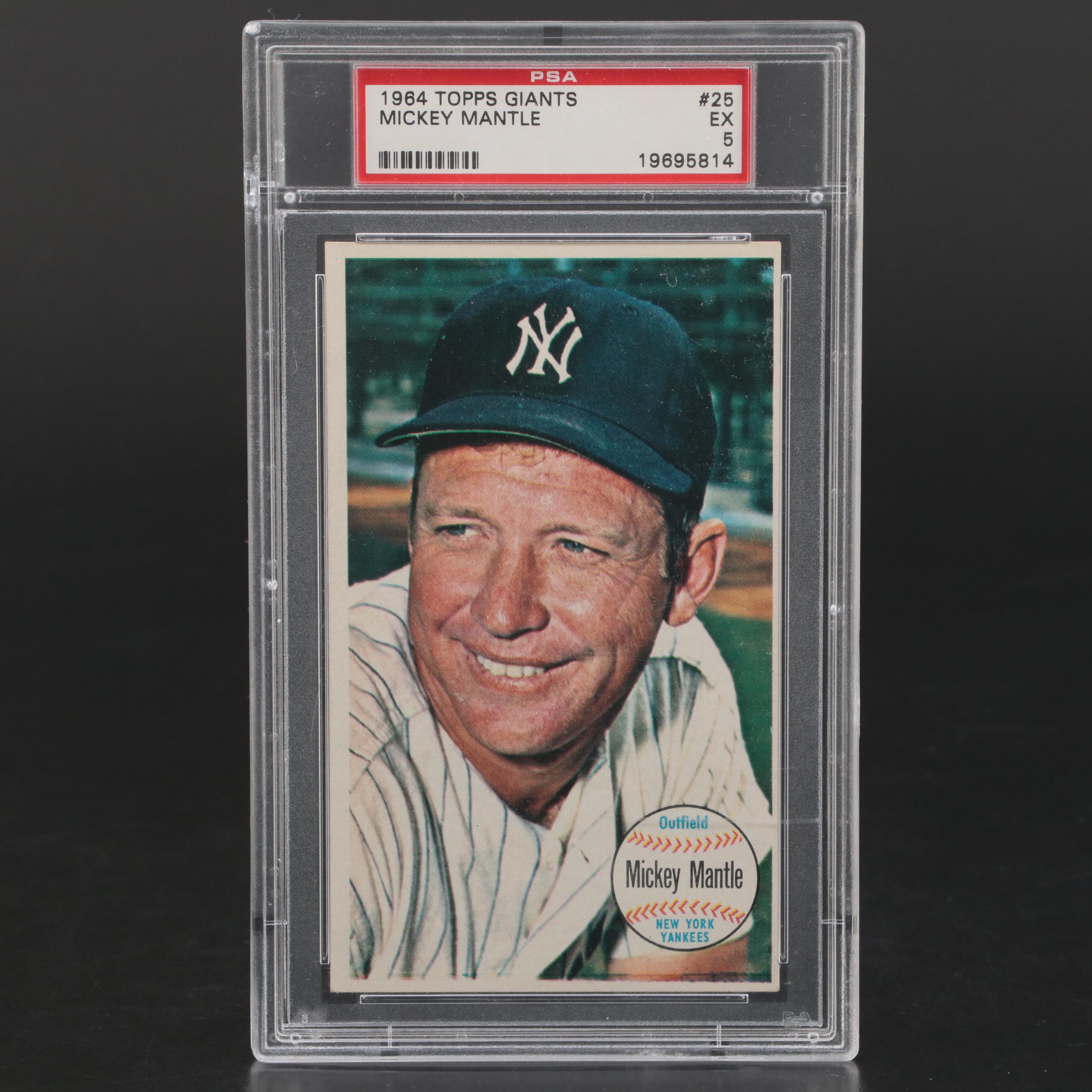 1964 Topps Giants Mickey Mantle Graded PSA 5