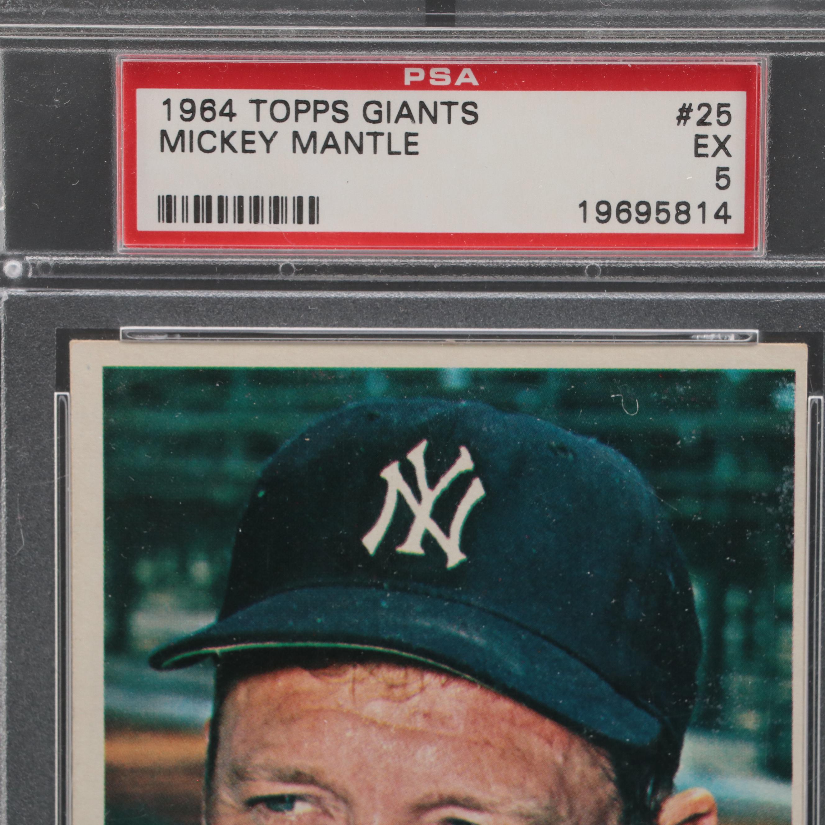 1964 Topps Giants Mickey Mantle Graded PSA 5