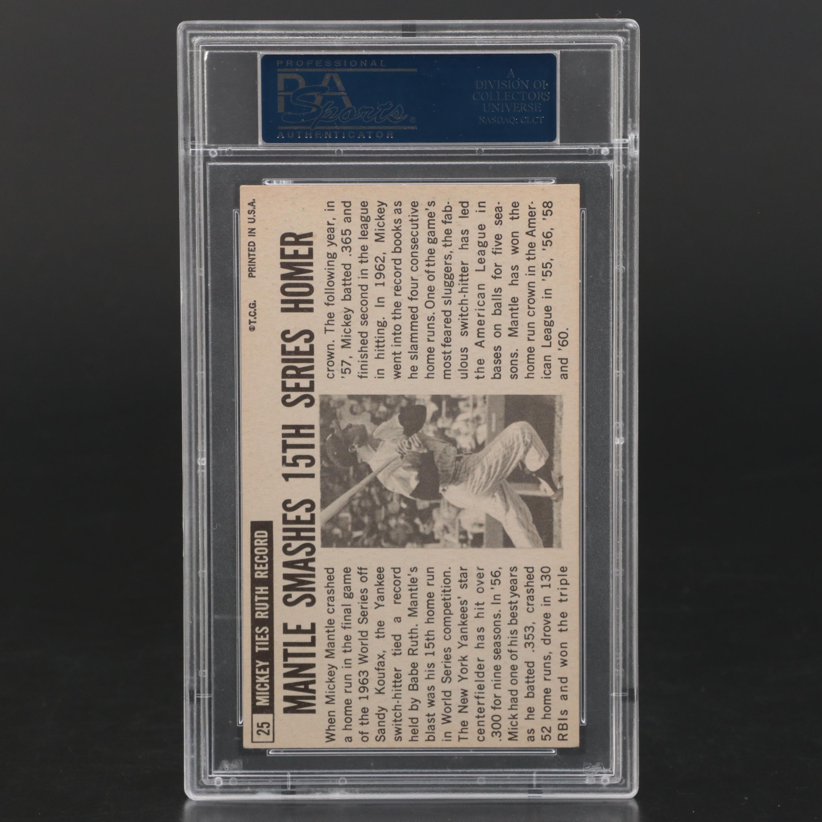 1964 Topps Giants Mickey Mantle Graded PSA 5