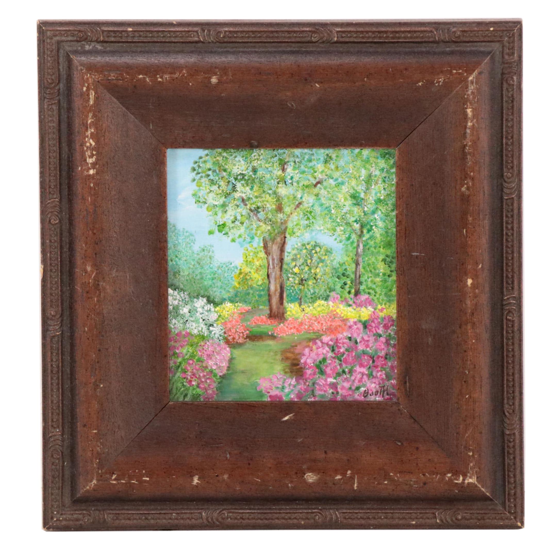 Booth Landscape Acrylic Painting "Lydney Park," Late 20th Century