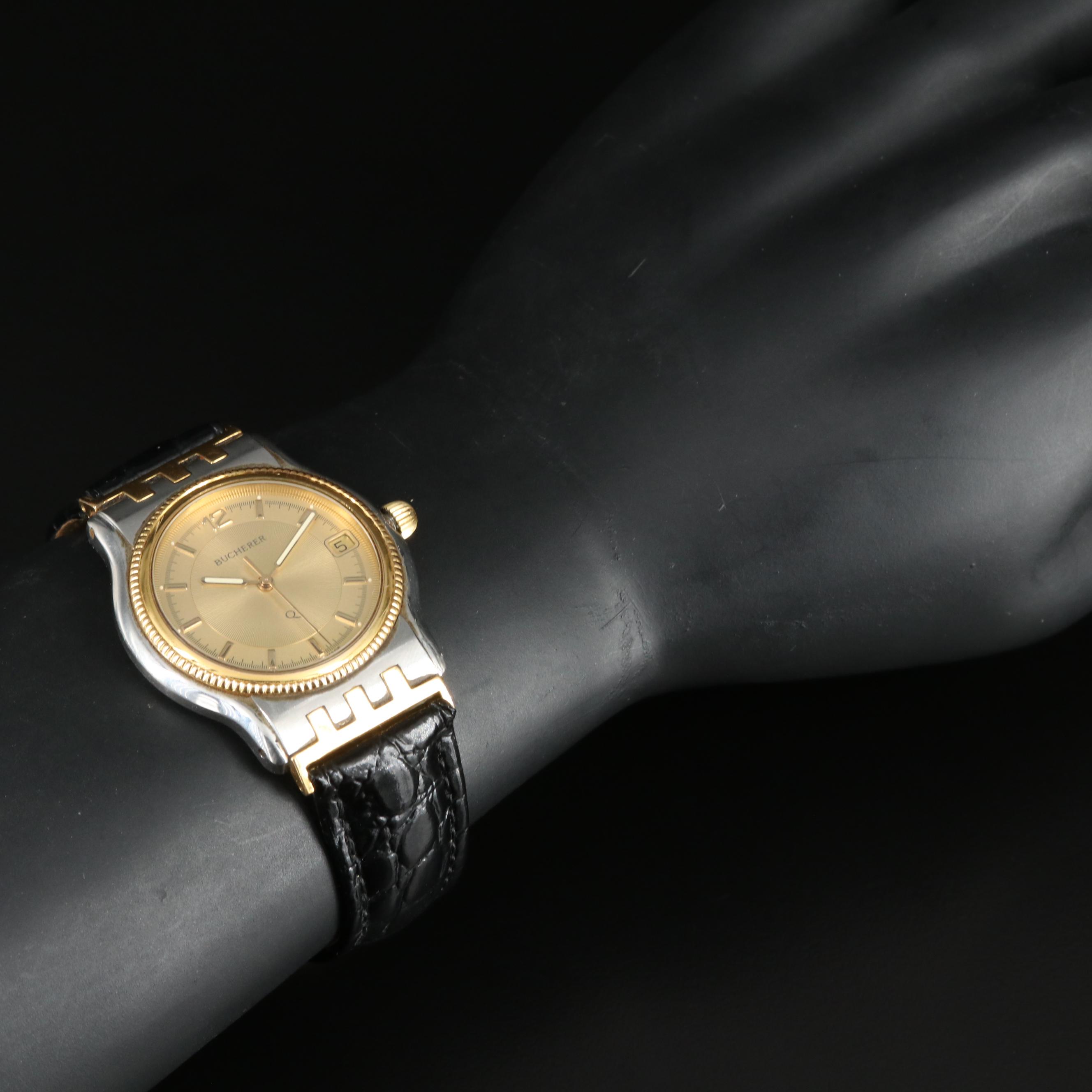 Bucherer 14K and Stainless Steel Swiss Quartz Watch