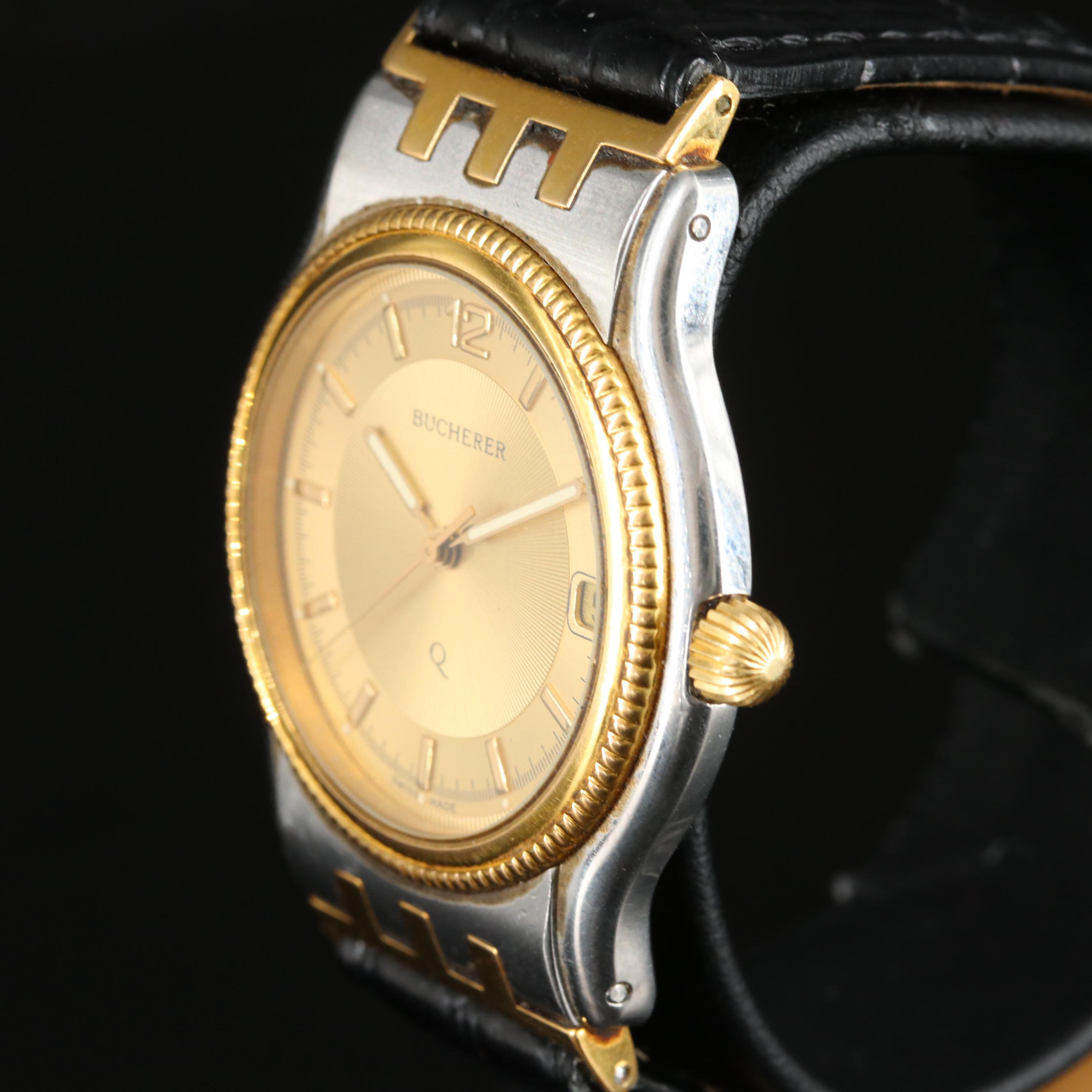 Bucherer 14K and Stainless Steel Swiss Quartz Watch