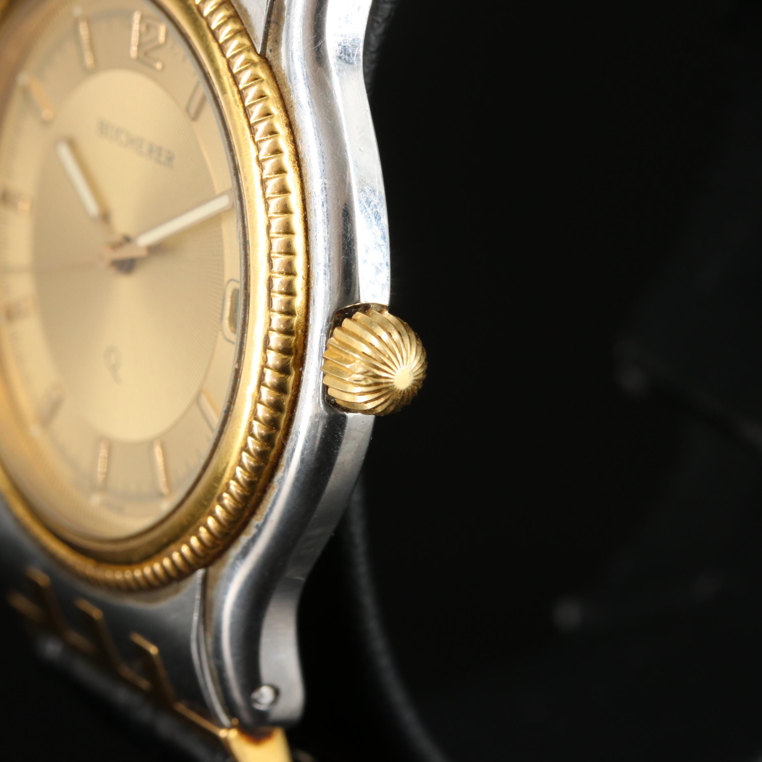 Bucherer 14K and Stainless Steel Swiss Quartz Watch