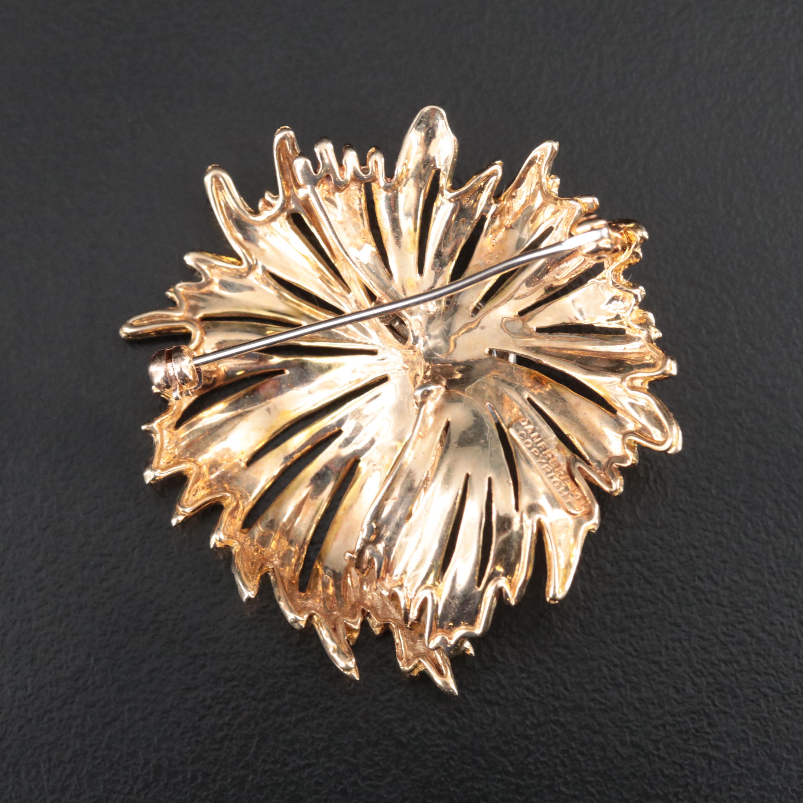 Dan Frere 14K Diamond and Sapphire Spray Brooch