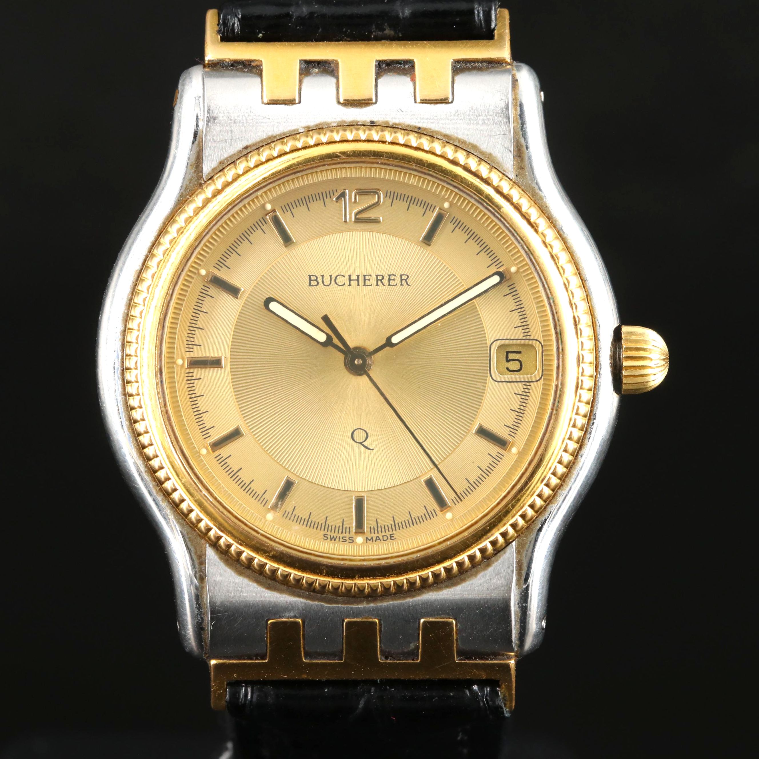 Bucherer 14K and Stainless Steel Swiss Quartz Watch